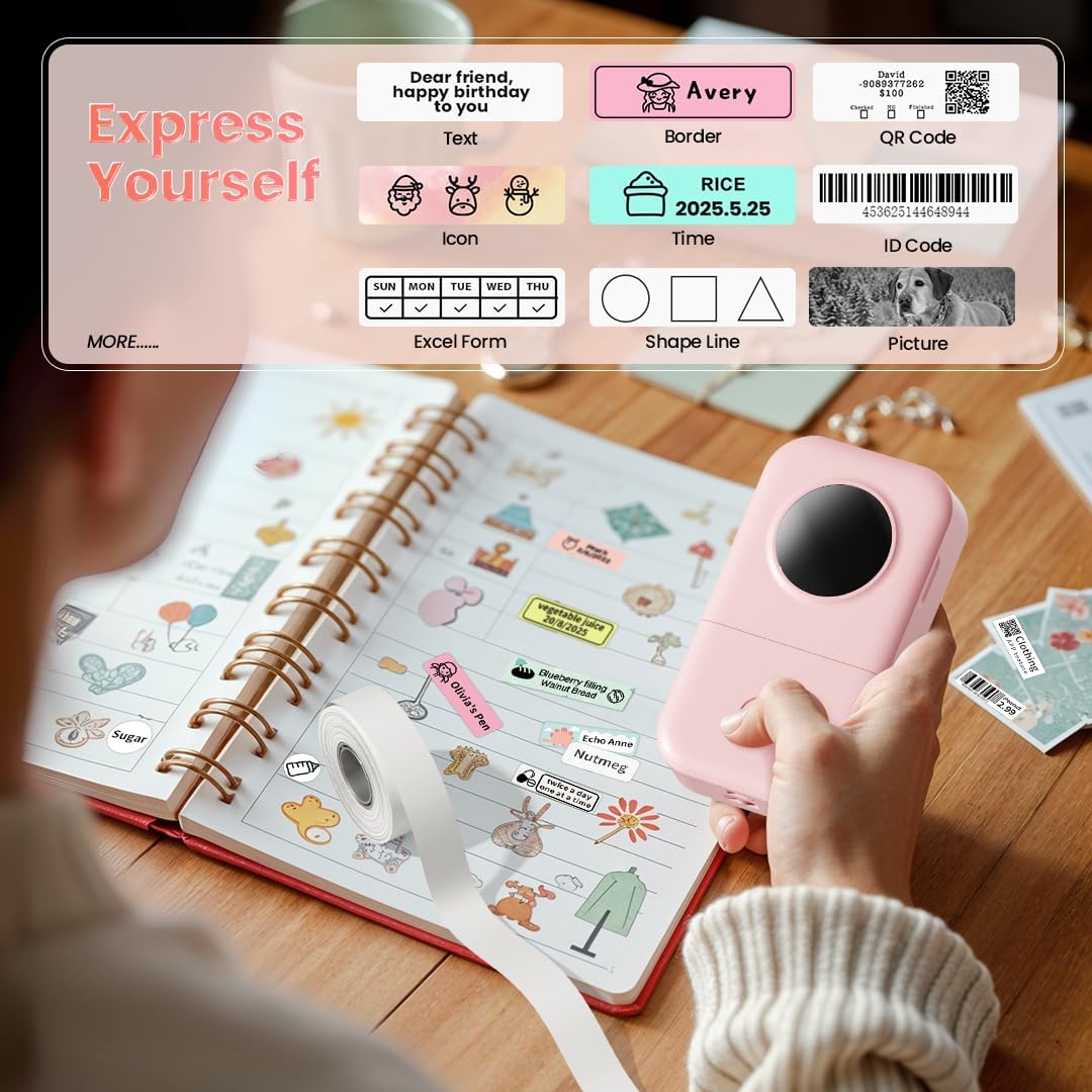 Phomemo Label Maker, D30 Bluetooth Mini Label Maker Machine with Tape