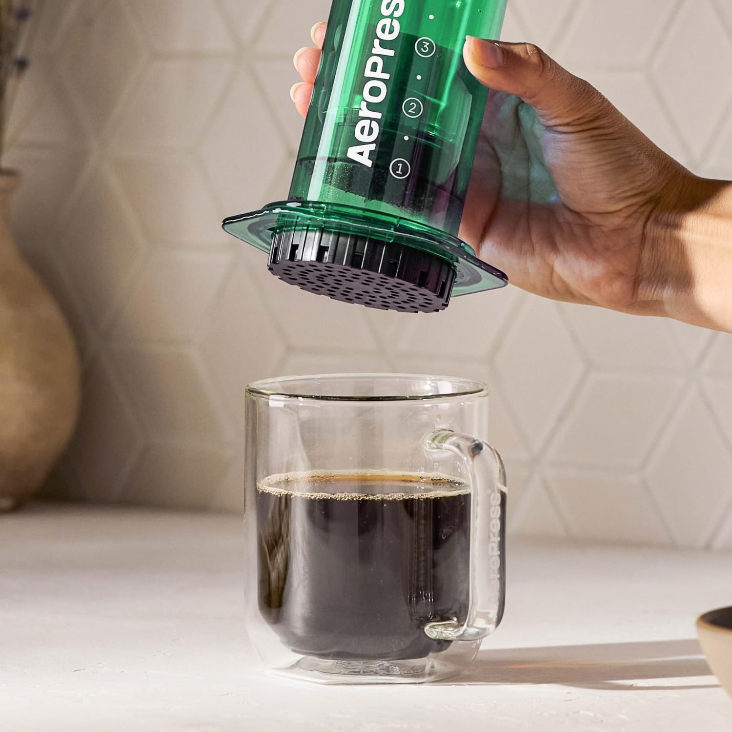 AeroPress Original Coffee Press, French Press, Pour-Over & Espresso Style | All-in-One Manual Coffee Maker, 2-Minute Brew, Less Bitterness, More Flavor, Portable, Travel & Camping