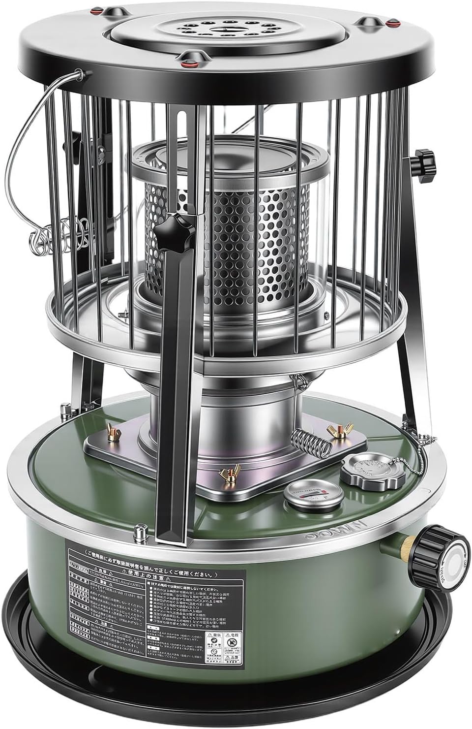 Portable Kerosene Heater, 2.6KW 5.2L Adjustable Height Cold Rolled Plate Stainless Iron, with Manual Ignition