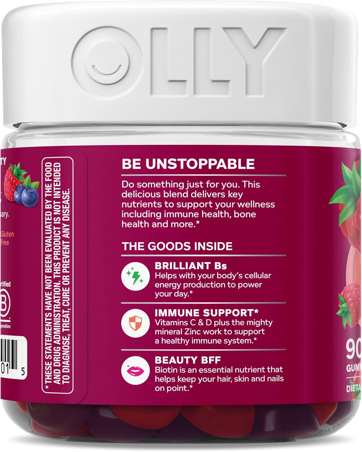 OLLY Women's Multivitamin, Supports Overall Wellness,* Biotin - 90 Count