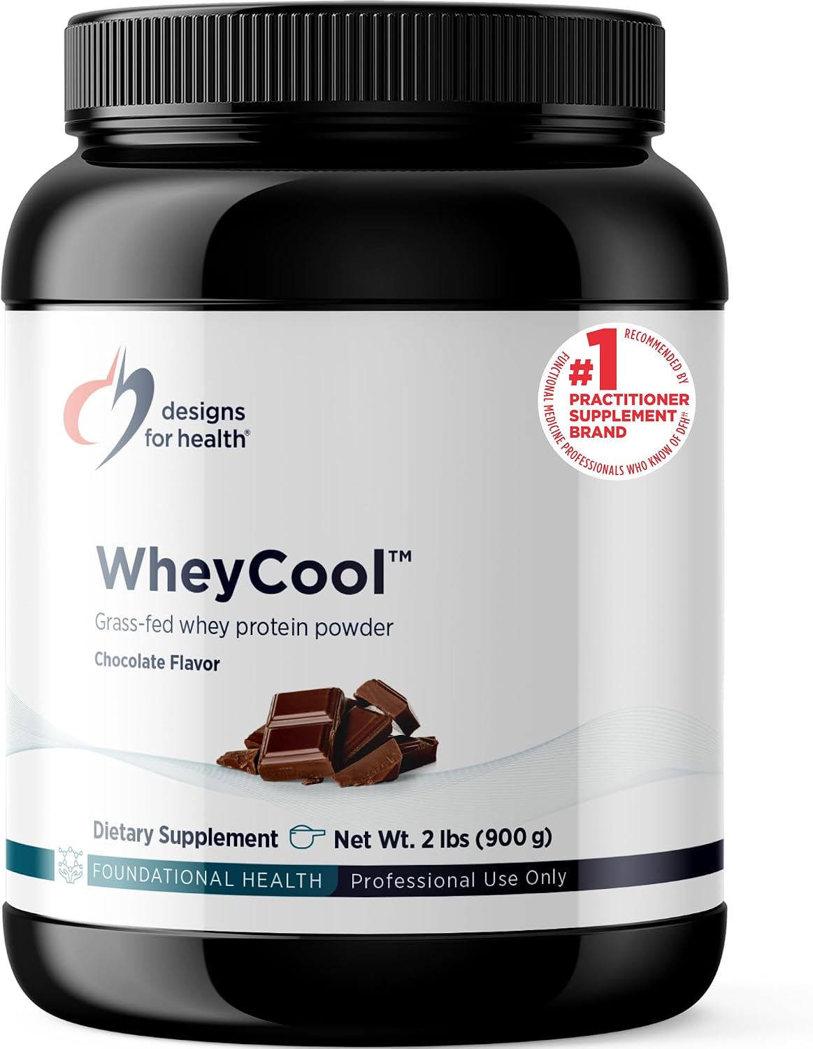 Designs for Health WheyCool - Grass Fed Whey Protein Powder Supplement with 20g Protein, May Support Athletes, Muscles + Energy - Non-GMO + Gluten-Free, Chocolate (30 Servings / 900g)