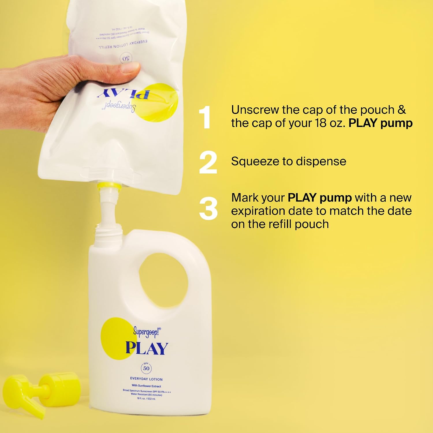 Supergoop! PLAY Everyday Lotion - Broad Spectrum Body & Face Sunscreen - Great for Active Days - Fast Absorbing, Water & Sweat Resistant