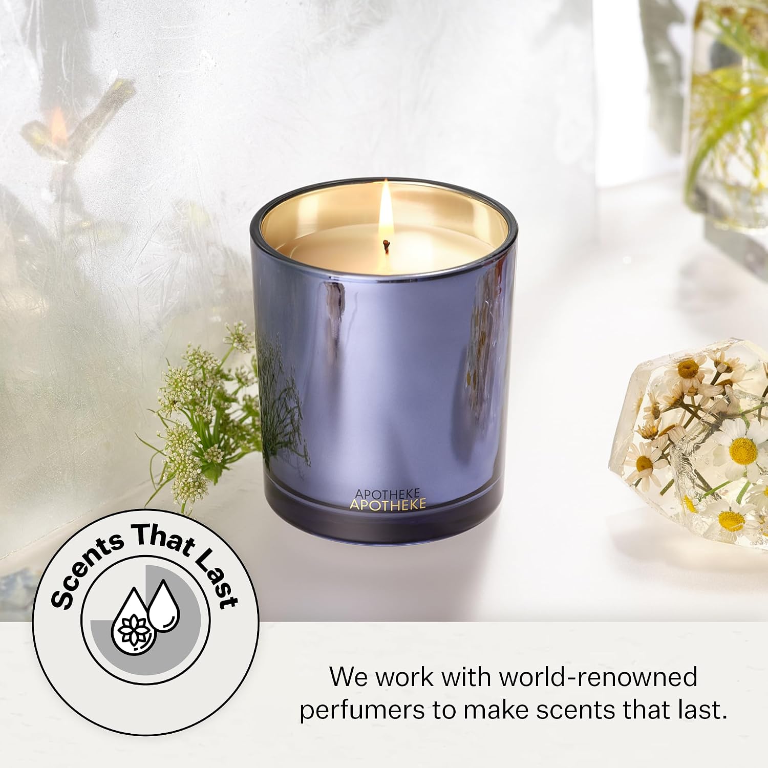 Apotheke Signature Scented Candles for Home, Canvas - 10.5 Oz | Long-Lasting Non-Toxic Soy Wax Jar Candle with Essential Oils, Large - Luxury Gift for Women & Men