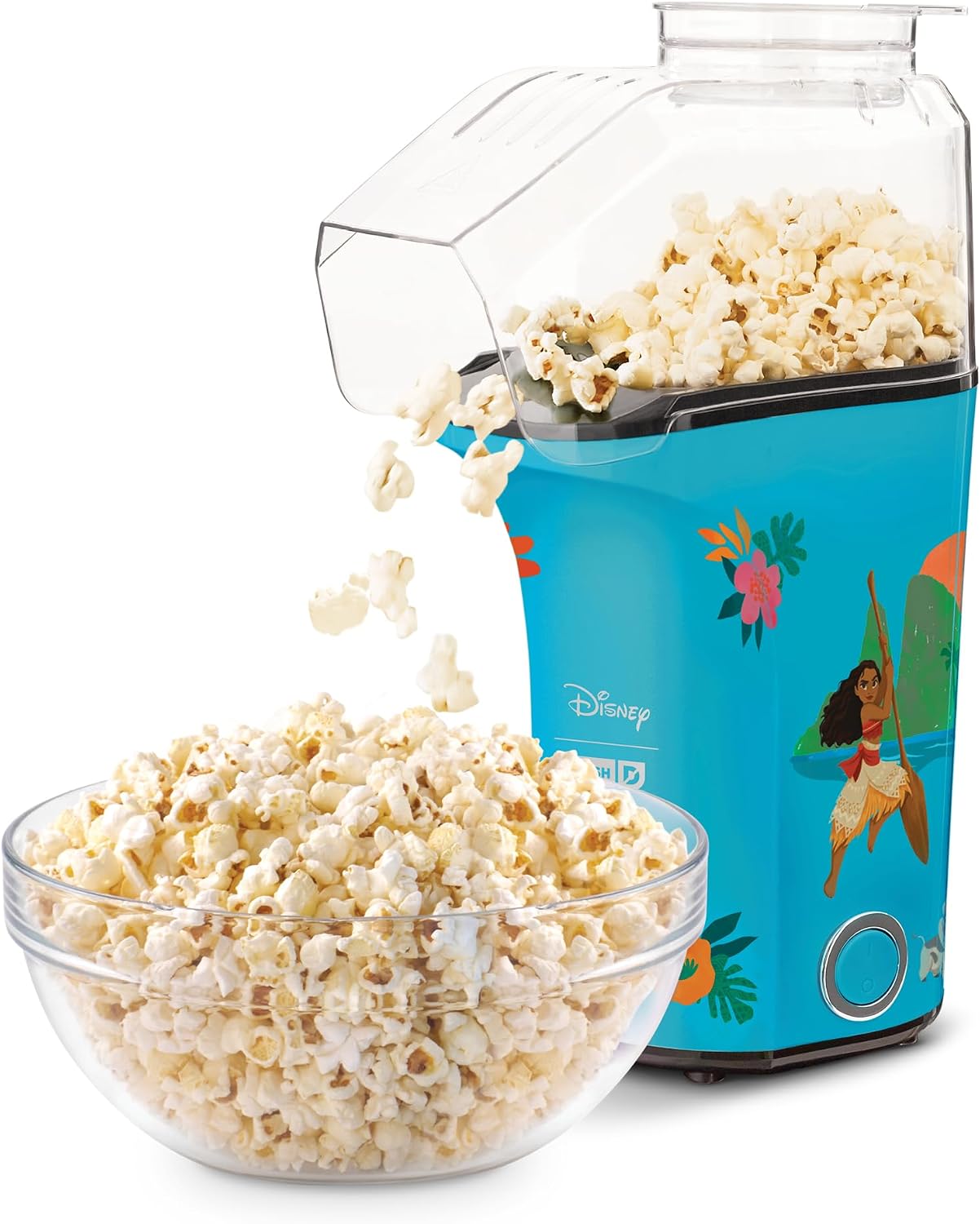 Dash Fresh Pop Popcorn Maker, 16-Cup Hot Air Popper, Aqua | Electric Popcorn Machine, Oil-Free Air Popped Popcorn, Built-In Measuring Cup & Butter Melting Tray, Movie Night Snacks