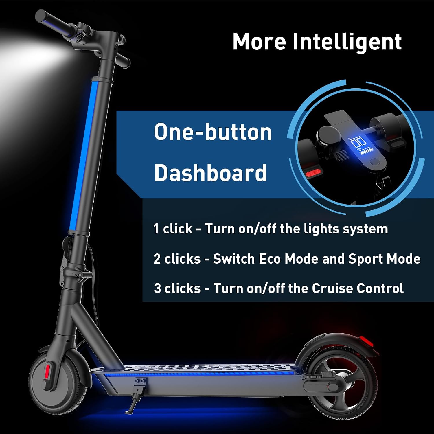 Hiboy S2 Lite Electric Scooter - 6.5" Solid Tires - Up to 10.6 Miles Long-Range & 13 MPH Portable Folding Commuting Scooter for Teens/Adults (Black)