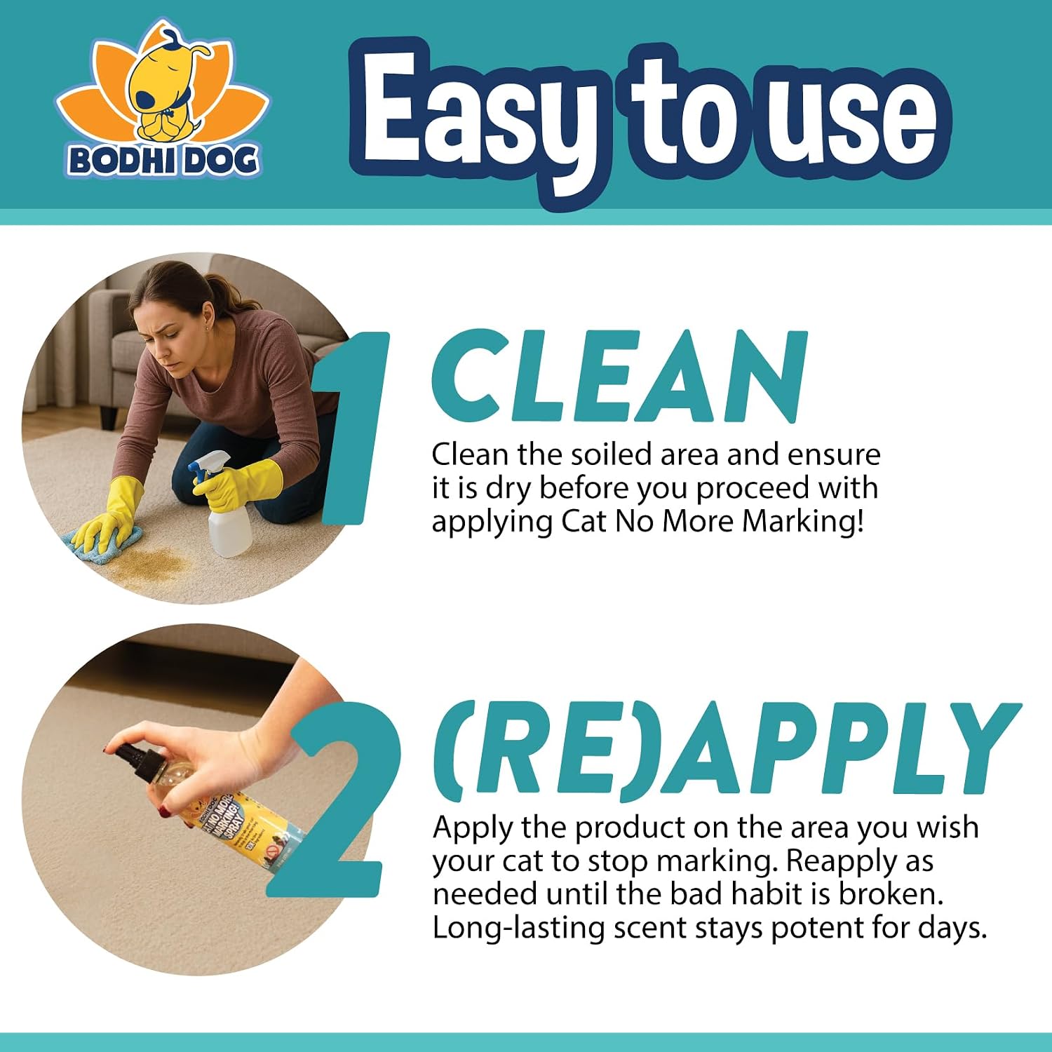 Bodhi 3-in-1 Cat & Kitten Training Aid - Cat Deterrent Spray for Indoor and Outdoor Use - Repellent to Establish Boundaries, Keep Cats Off Furniture
