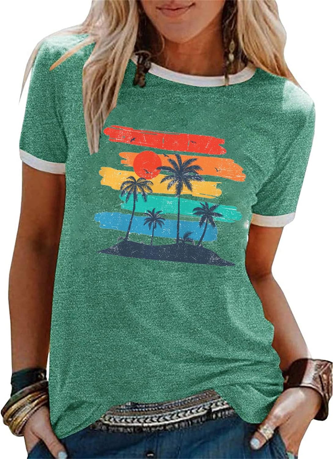 YEXIPO Graphic Tees for Women Short Sleeve Summer Tops Casual Cute T Shirts
