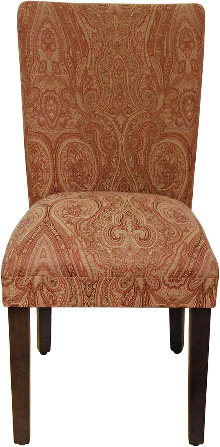 HomePop Parsons Dining Chair - Red & Gold Damask (Single Pack)
