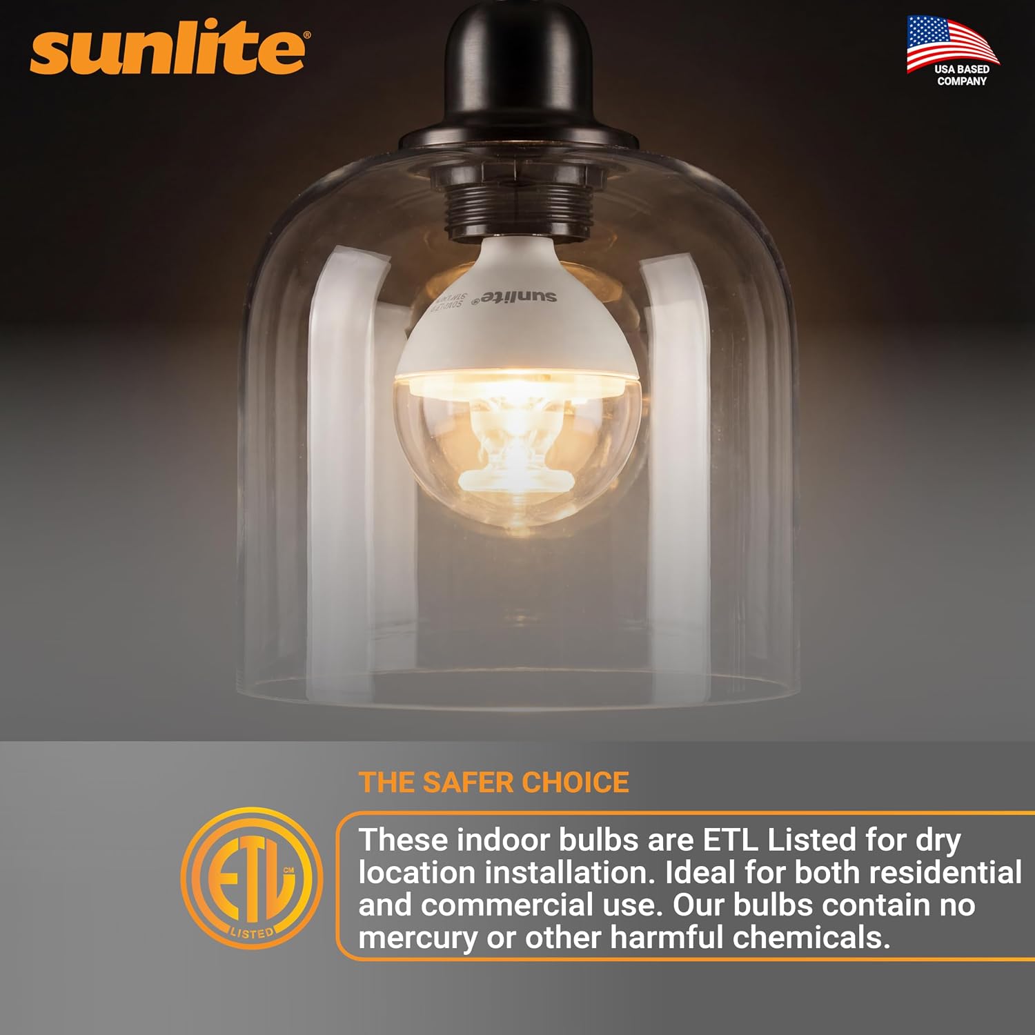 Sunlite G16.5 Light Bulb LED, 5W (40W Equiv.), 350 Lumens, Dimmable, Type G Globe Shape E12 Candelabra Base, Short Bulbs, Vanity Mirror Bulbs, 2700K Soft White, Frosted, 6 Count