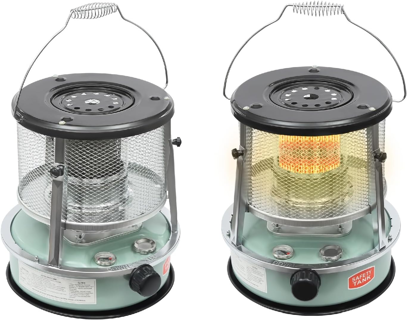 2 in 1 Portable Kerosene Heater, 9000 BTU Kerosene Stove Non-Electric Indoor Outdoor Heater Emergency Oil Heaters for Camping Cooking Emergency Preparedness (Black, 1pc)