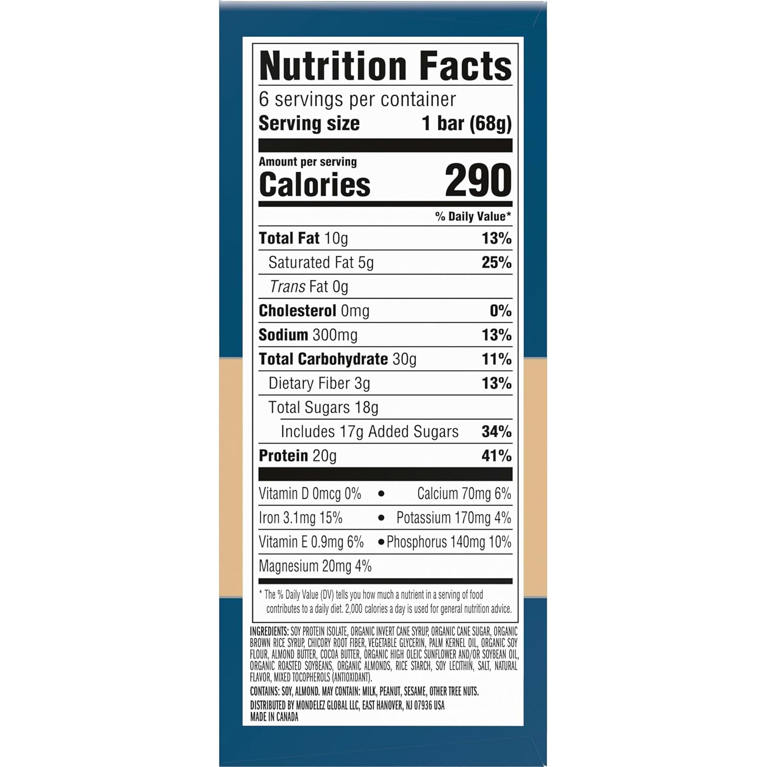CLIF BUILDERS Protein Bars - Vanilla Almond Flavor - 20g Plant Based Protein - Gluten Free - Non-GMO - Low Glycemic - No Artificial Sweeteners - 2.4