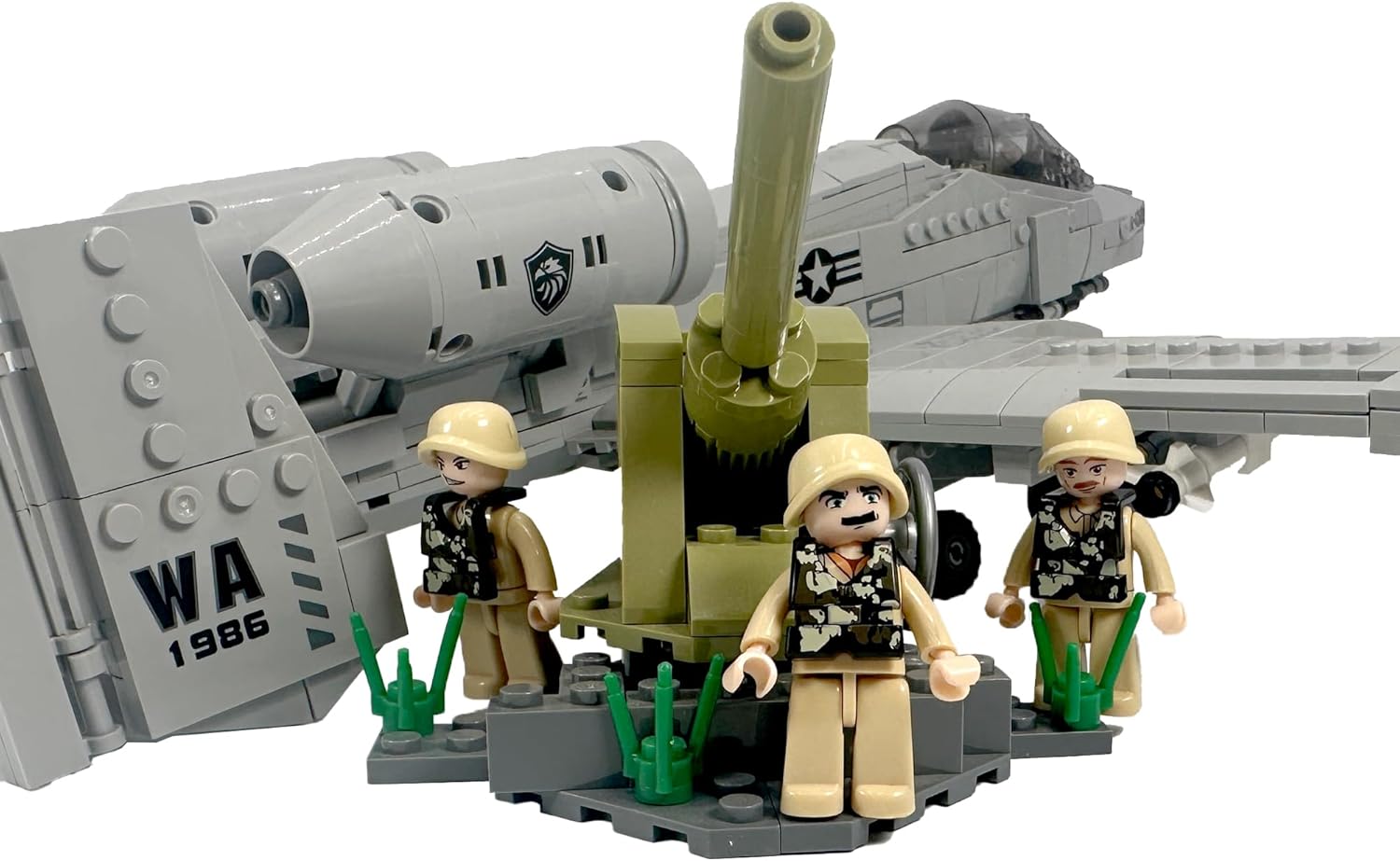 General Jim's A-10 Thunderbolt II Warthog Fighter Jet Building Blocks Set 931 Pieces Cold War Attack Aircraft Model Plane with Opening Cockpit