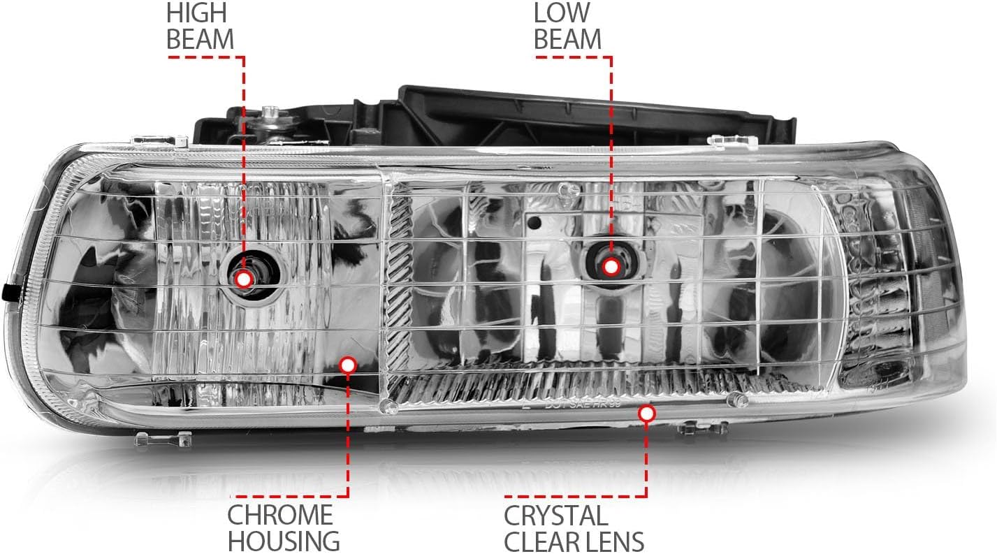 ANZO USA 111011 Crystal Headlight Set-Chrome