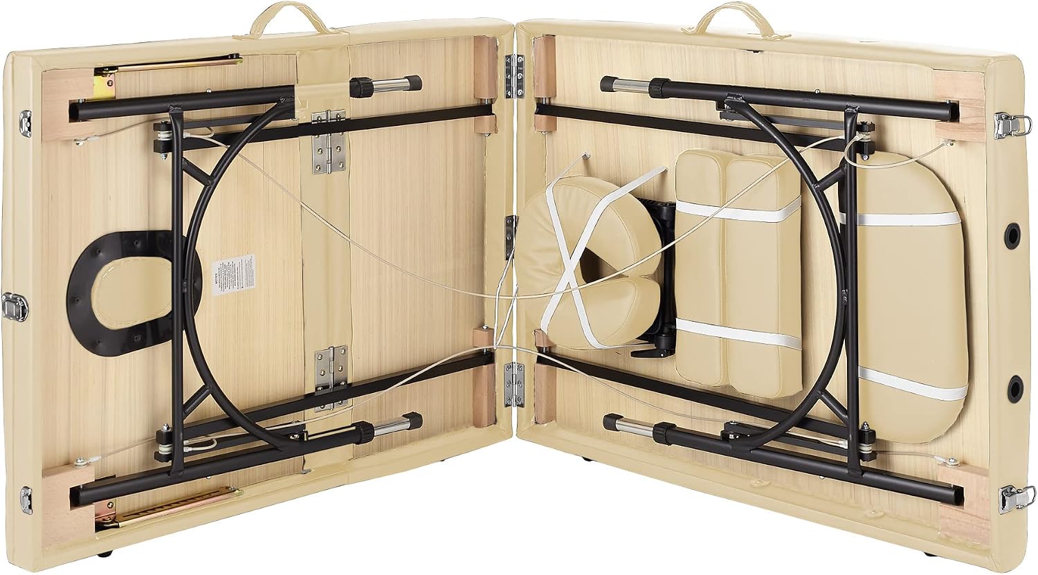 Saloniture Professional Portable Lightweight Tri-Fold Massage Table with Aluminum Legs - Includes Headrest, Face Cradle