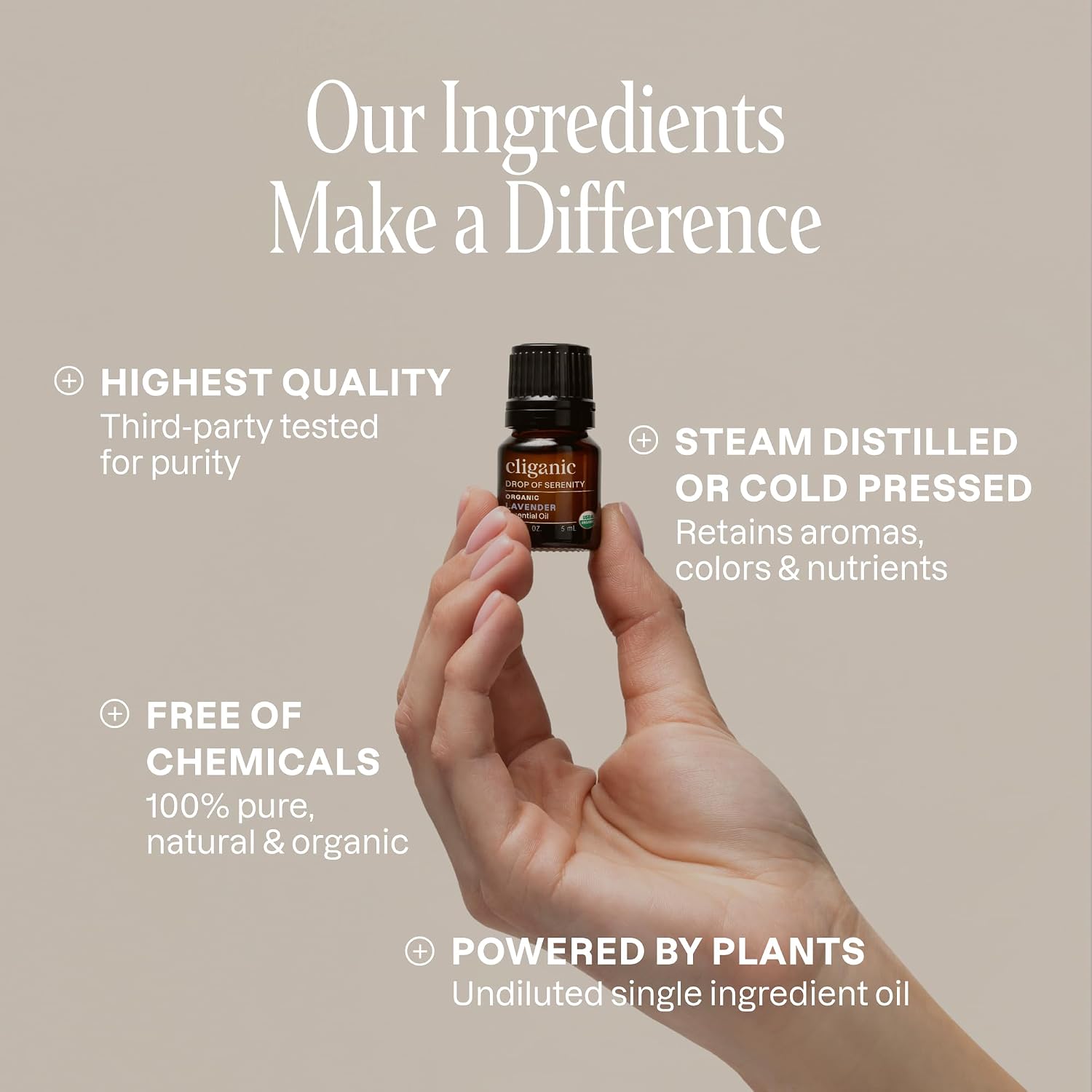 Cliganic Organic Essential Oils Set (Top 5 - The Classics) - 100% Pure Natural - Aromatherapy, Candle Making - Peppermint, Lavender, Eucalyptus
