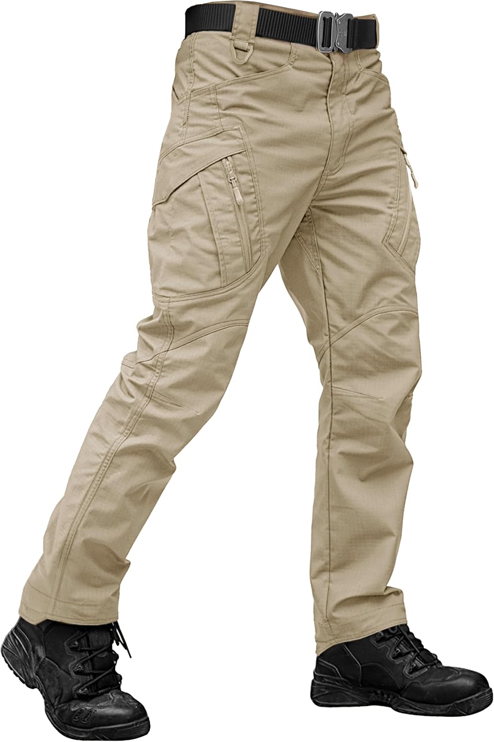TACVASEN Men's Tactical Pants Waterproof Hiking Work Pants for Men Construction Stretch Cargo Trousers 9 Pockets