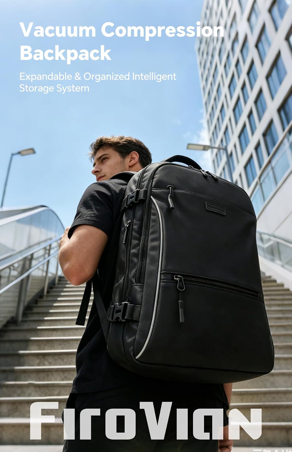 70L Travel Backpack with Vacuum Compression System | 70L Vacuum Backpack, 2 Detachable TPU Bags, TSA Lock, Fits 16" Laptop