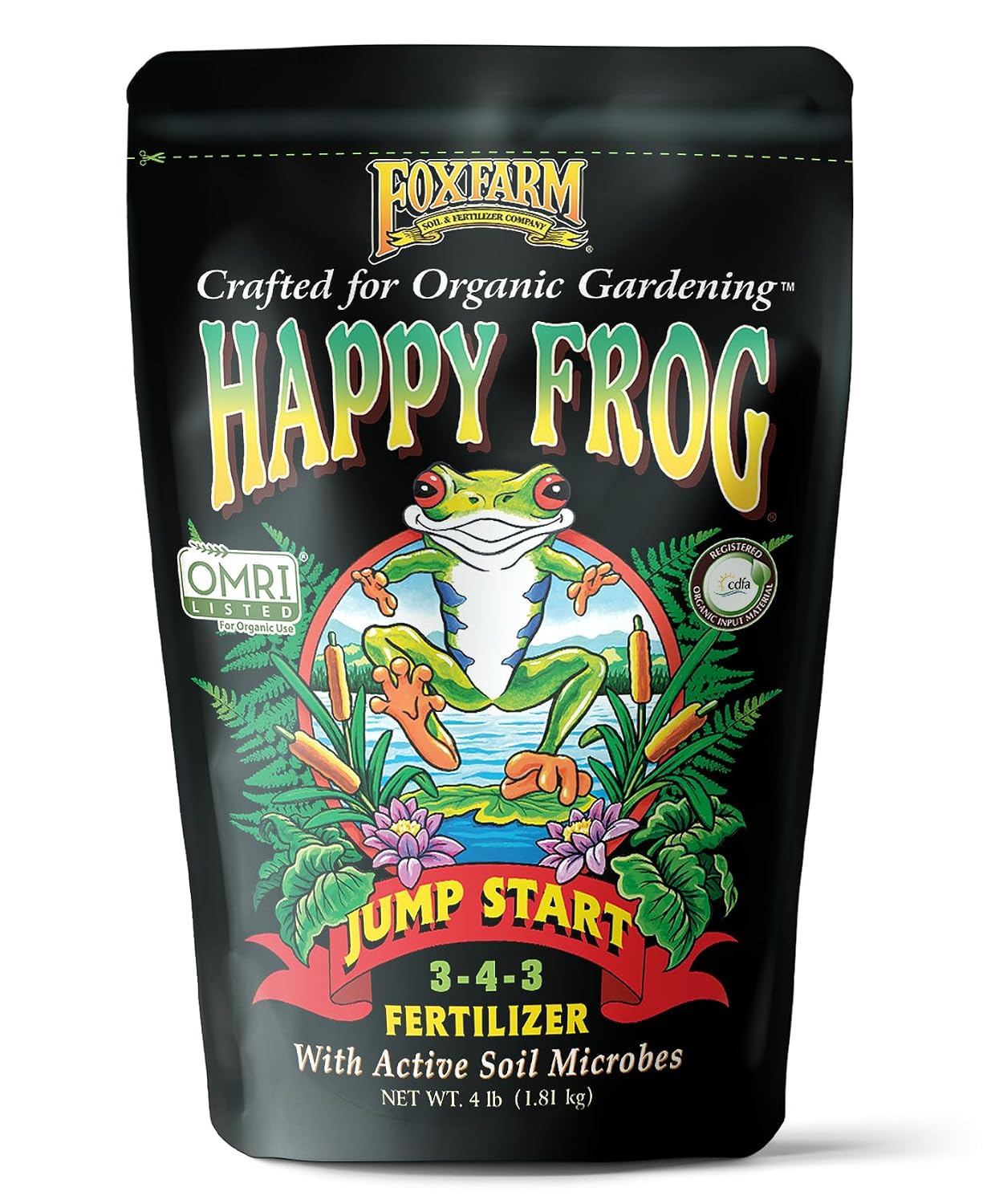 Happy Frog Jump Start Fertilizer - 3-4-3 Blend with Calcium & Mycorrhizal Fungi - Supports Early Growth & Root Development - Phosphorus Fertilizer