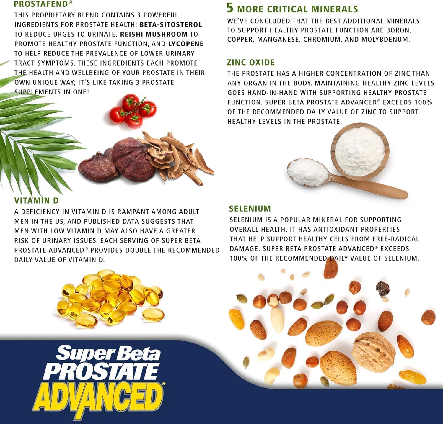 SUPER BETA PROSTATE Advanced - Prostate Health Supplements for Men, 60ct | Reduce Bathroom Trips, Promote Sleep