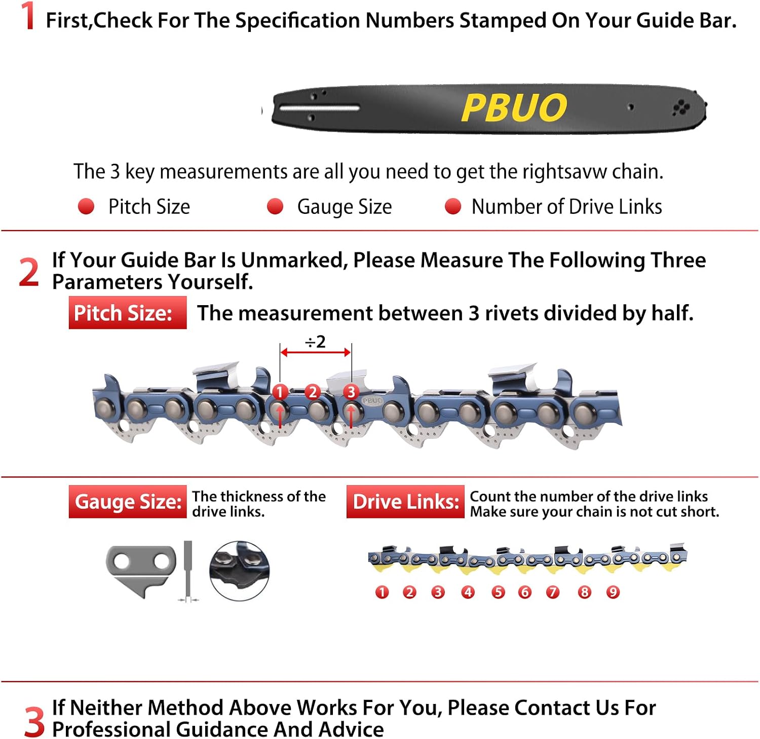 18 Inch Chainsaw Chain Replacement .325" Pitch .063" Gauge 68 Drive Links, Fits Stihl (PRE 2023 .063" Gauge) 025, MS250, MS251, 3005 008 4717-36390050068, Full Chisel, 3 Pack | P-Series