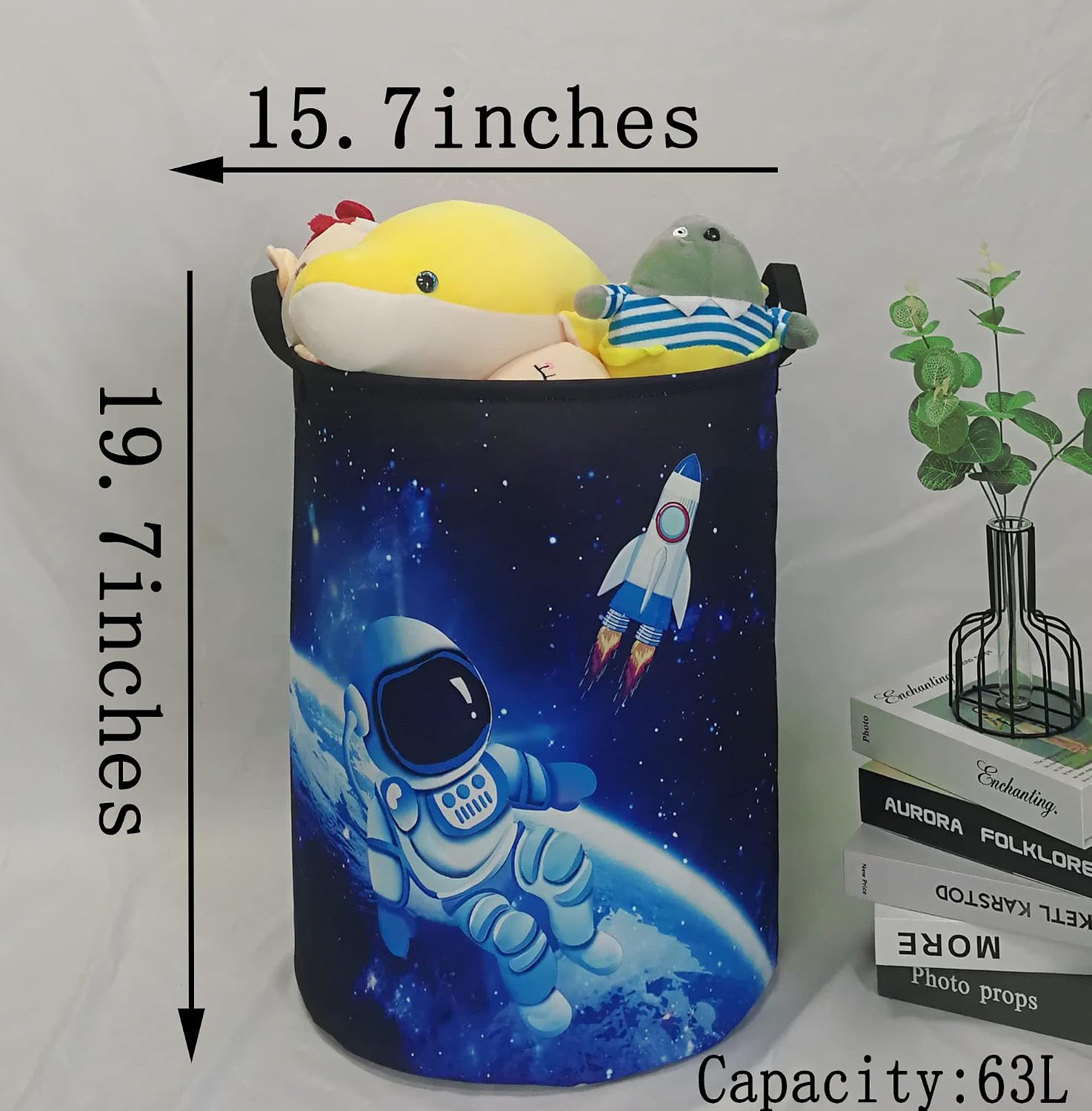 MAIZMZ Kids Hamper Storage Basket Nursery Bins Baby Gift Toy Organizer Box Laundry Basket Large Canvas Collapsible Chest for