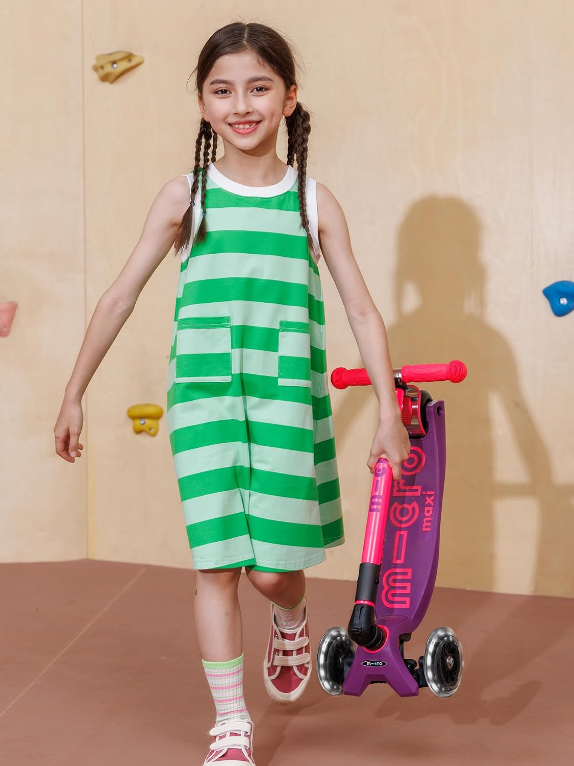 Micro Kickboard | Maxi Foldable LED Kids Scooter for Ages 5-12 | Children