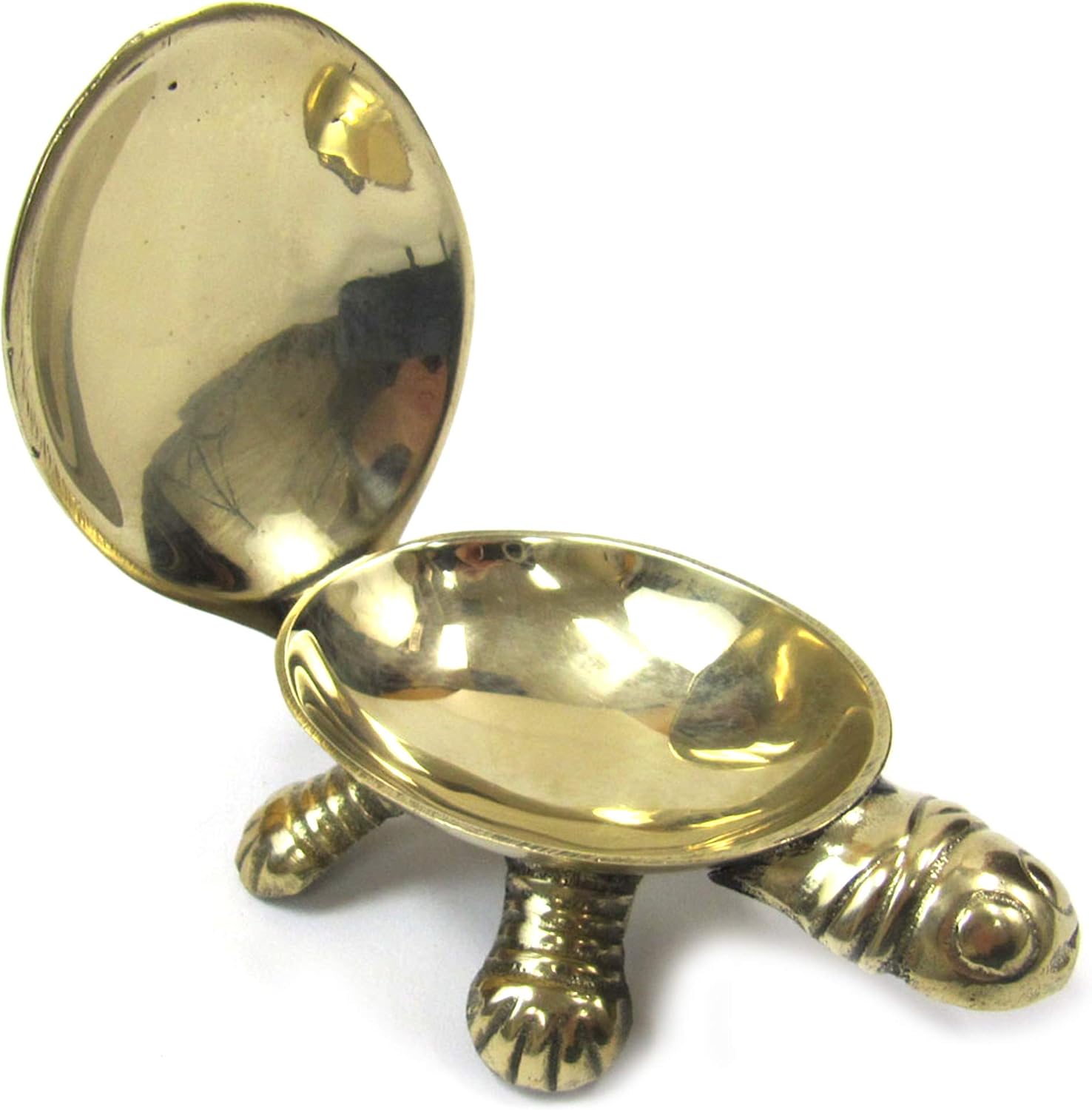 BR 23073X-VC Shalimar's Solid BrasTurtle Box/Jewelry Organizer Tray Hand-Painted Animal Figurine Collectible, Medium, Yellow