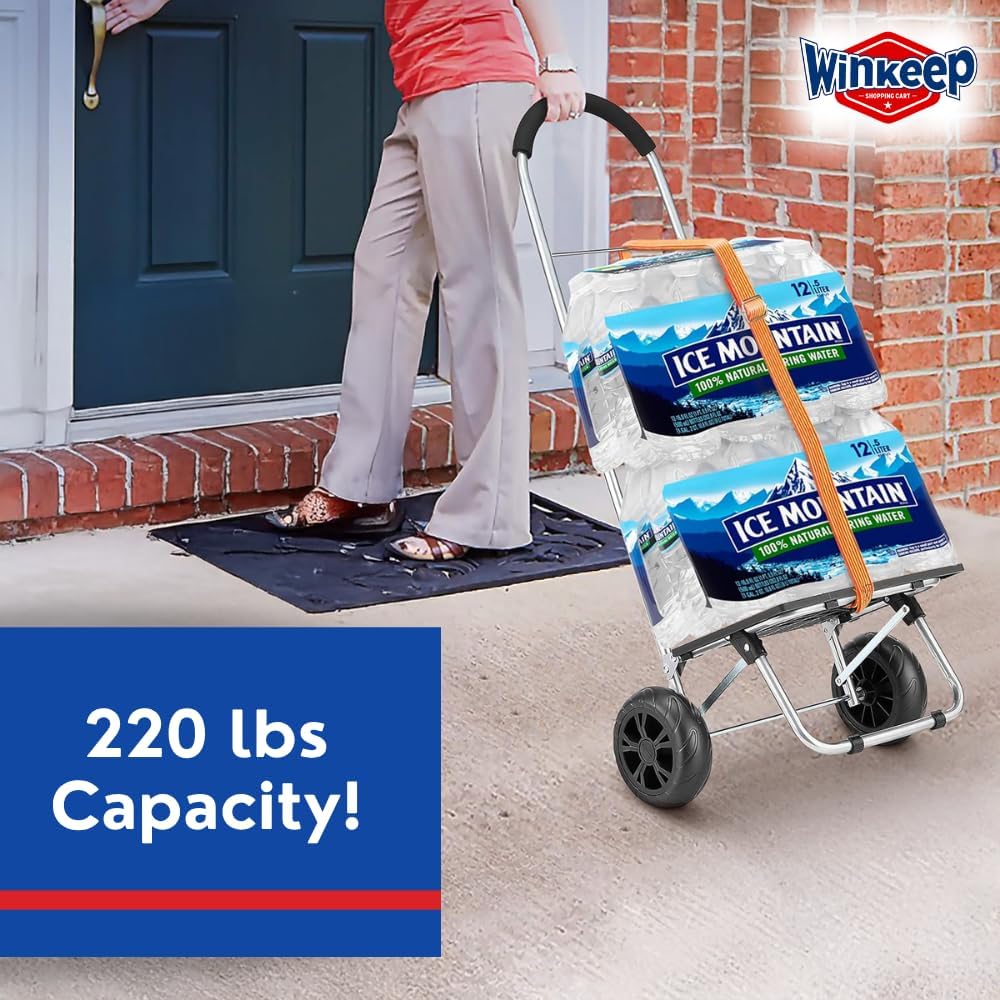 Shopping Cart, Super Loading Grocery Trolley, 220 lbs Capacity
