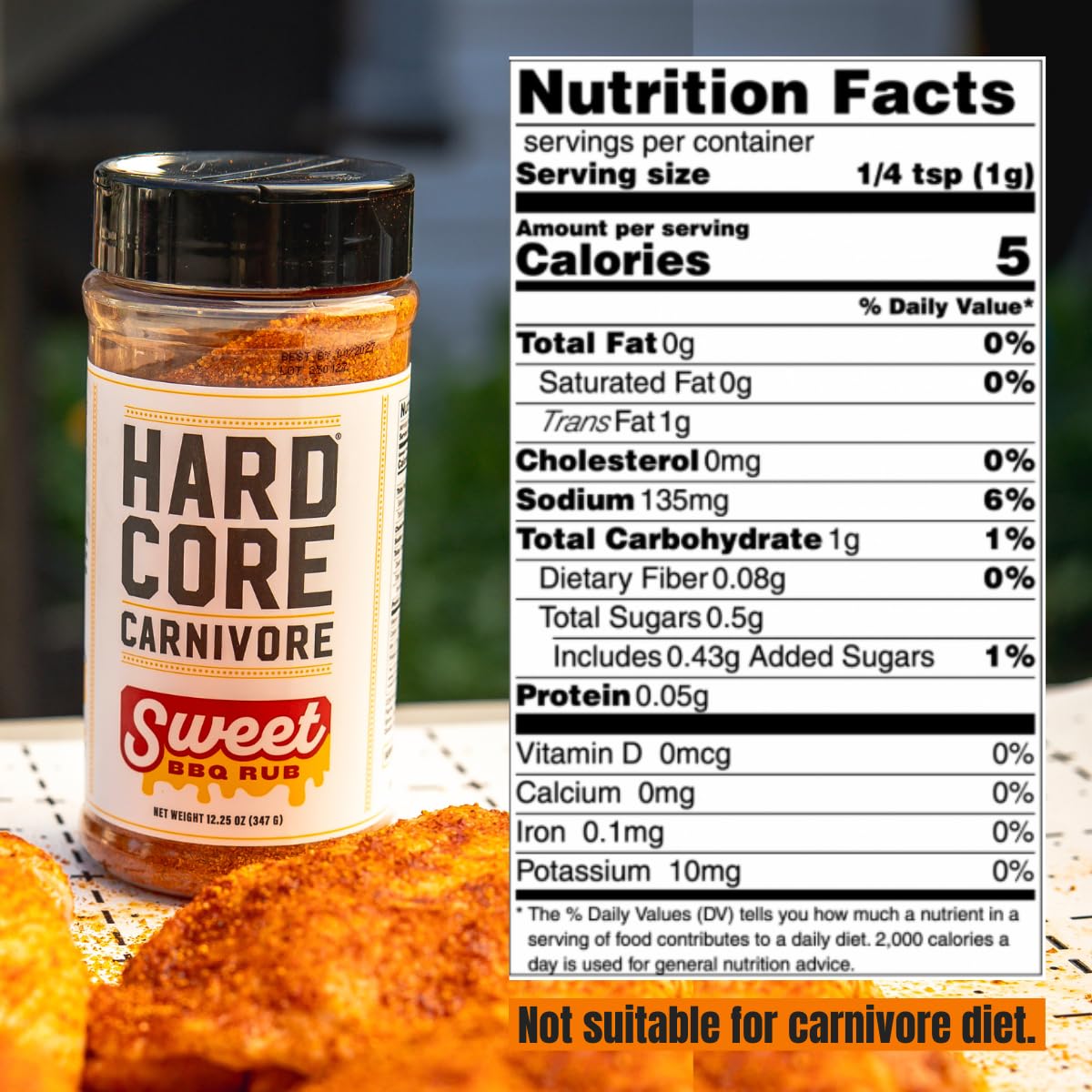 Hardcore Carnivore Black | All-Purpose Beef Seasoning Rub, 13oz Shaker