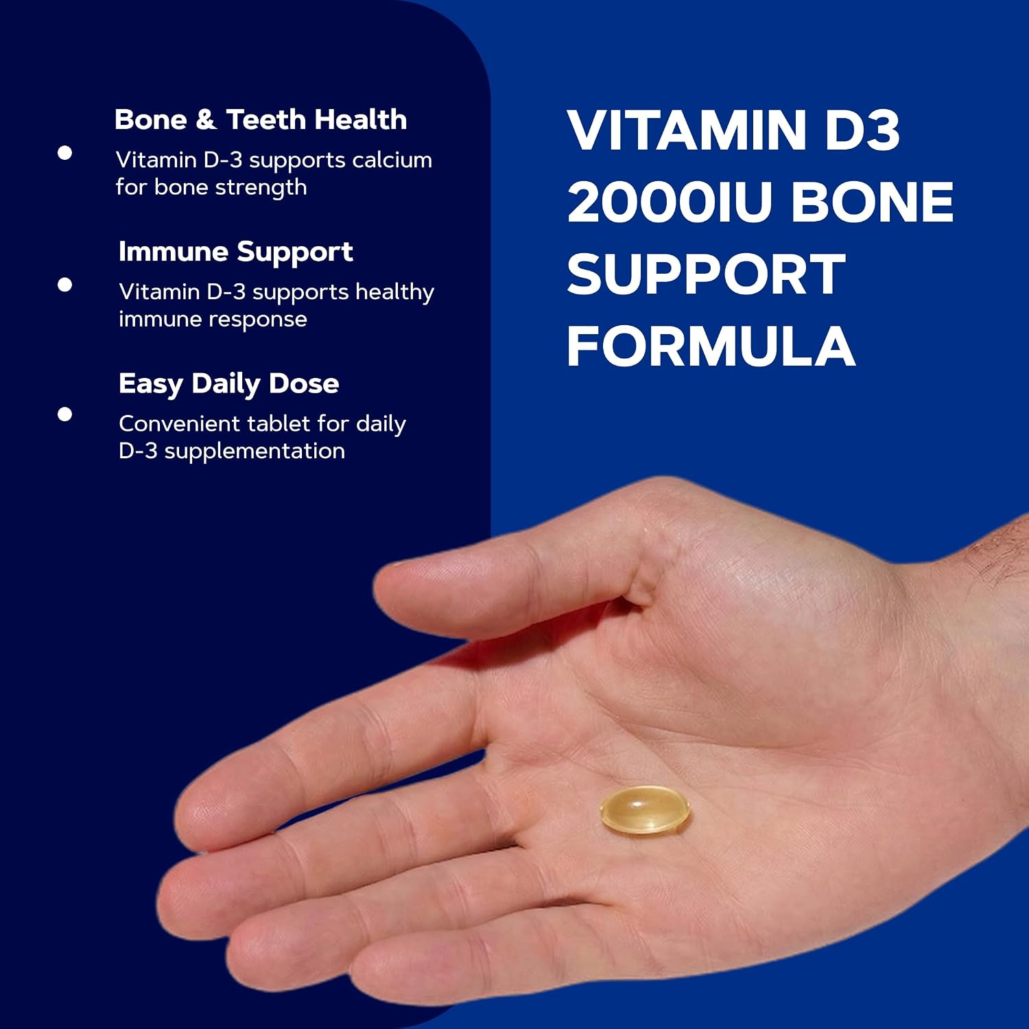 GNC Vitamin D3 50mcg Supplement, 180 Softgels, 180 Servings