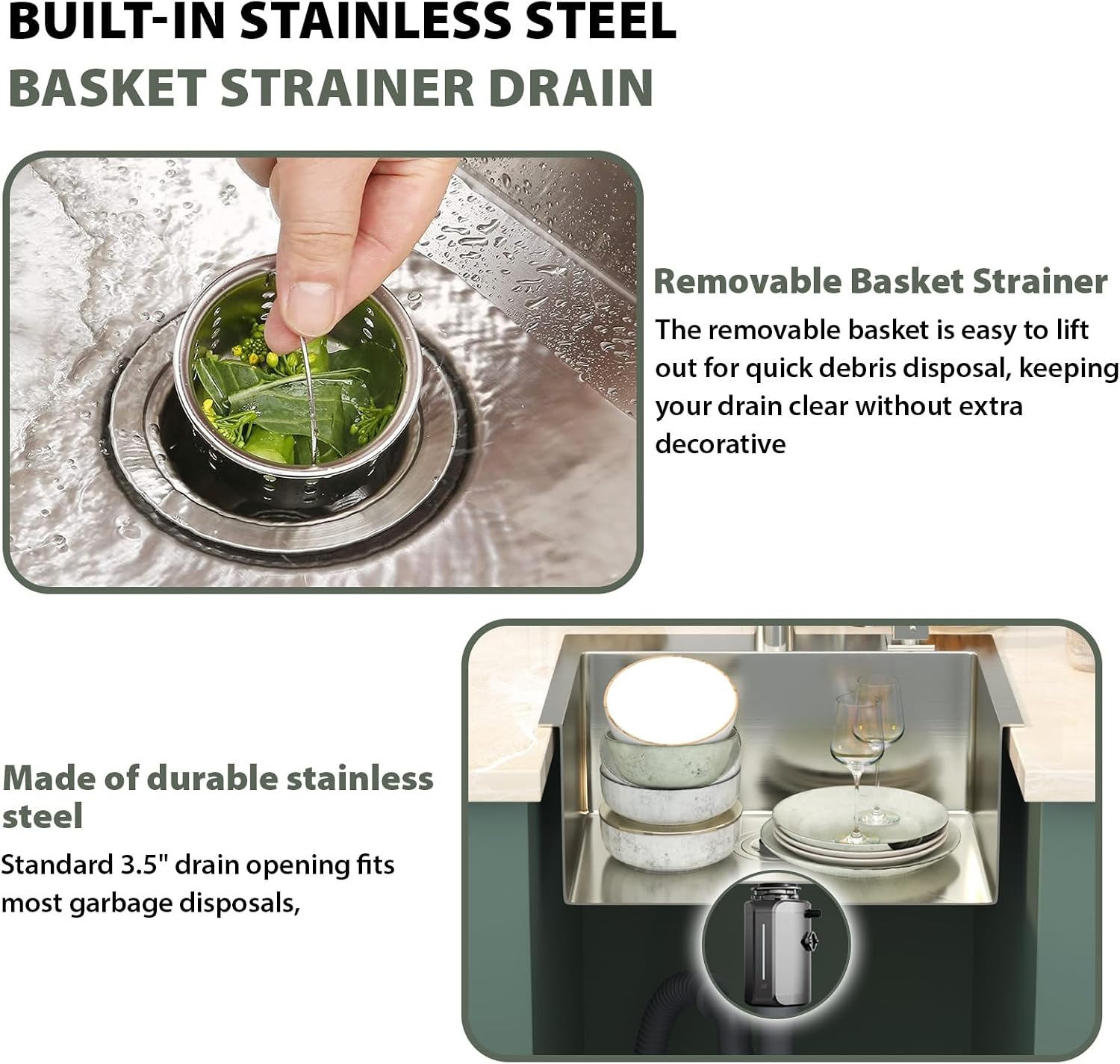 Mocoloo 13 Inch Drop in Bar Sink - 13" x 15" Small Kitchen Sink T304 Stainless Steel Handmade Single Bowl Round Corner Topmount Wet Bar Sink for