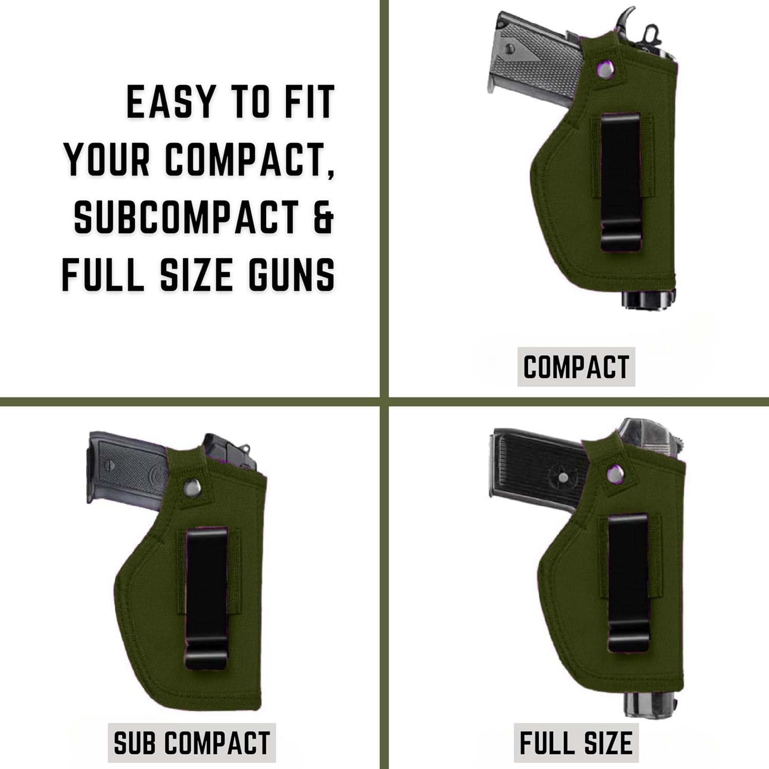 Gun Holsters for Men/Women, 380 Holster for Pistols, Universal Airsoft Right/Left, IWB/OWB 9mm Holsters for Concealed Carry, Fits Glock