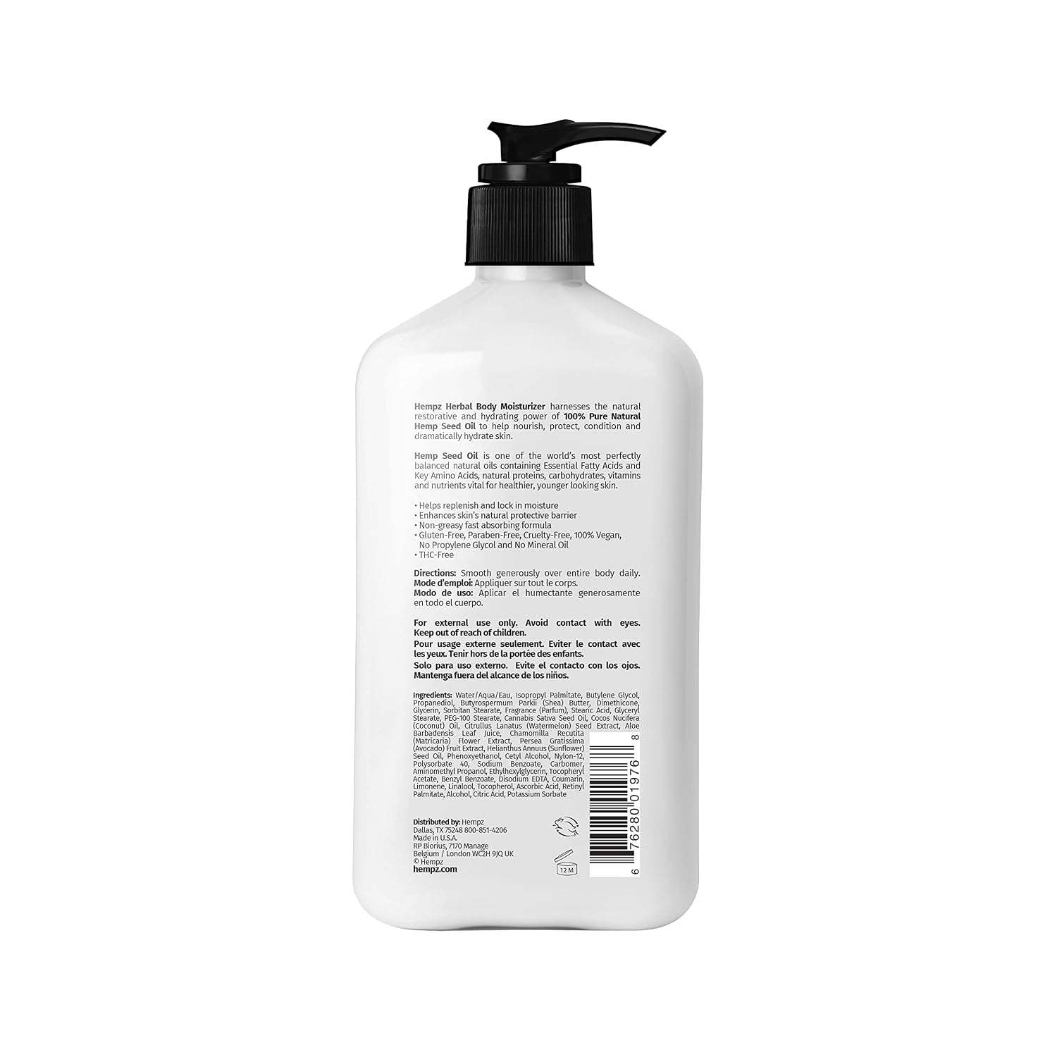 HEMPZ Body Lotion - Sweet Pineapple and Honey Melon - Daily Moisturizing Cream - 17oz