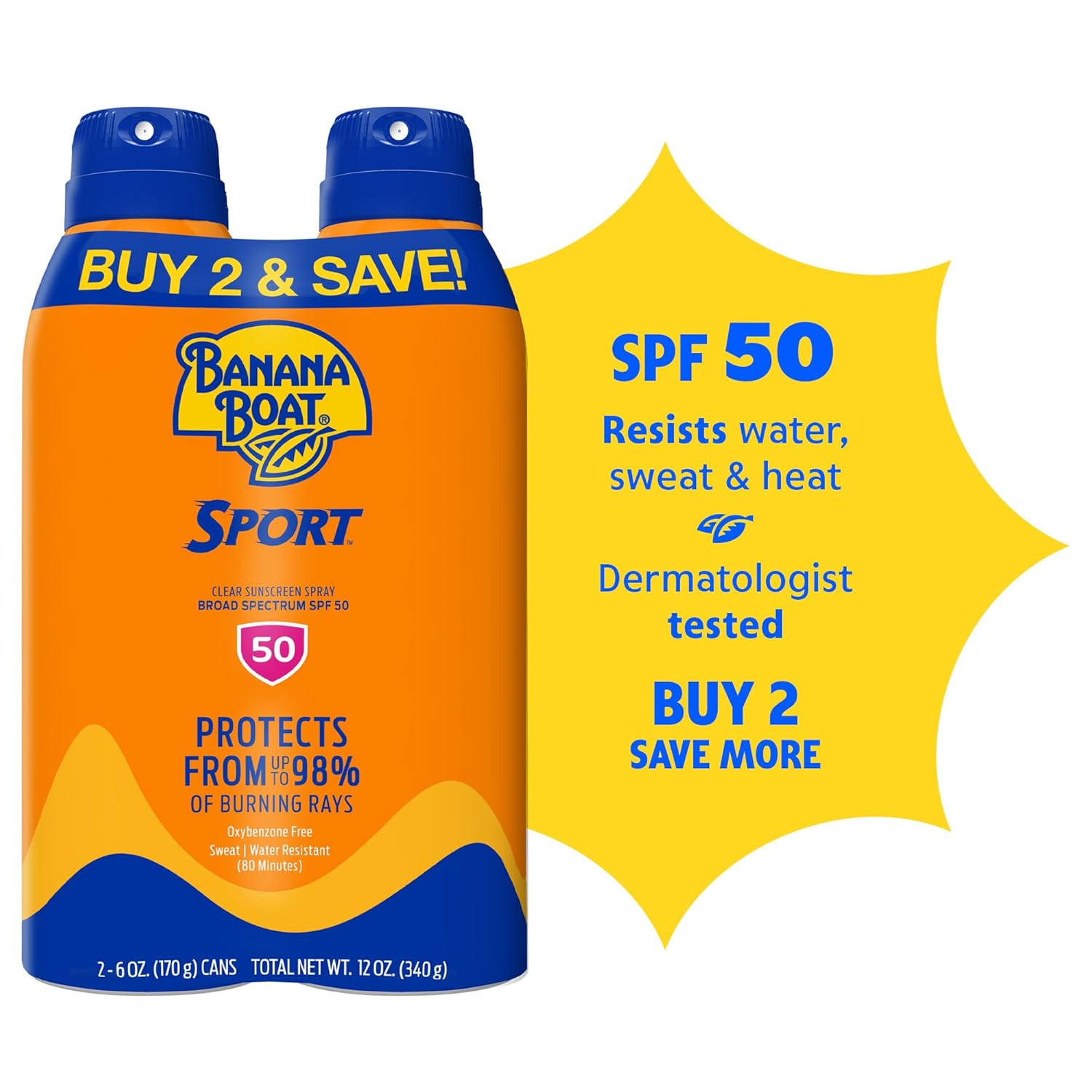 Banana Boat Sport SPF 100 Sunscreen Spray, 6 oz