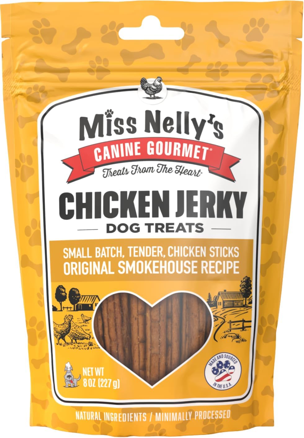 Miss Nelly's- All Natural Beef Jerky Dog Treats Made in USA Only, 16 oz Bag