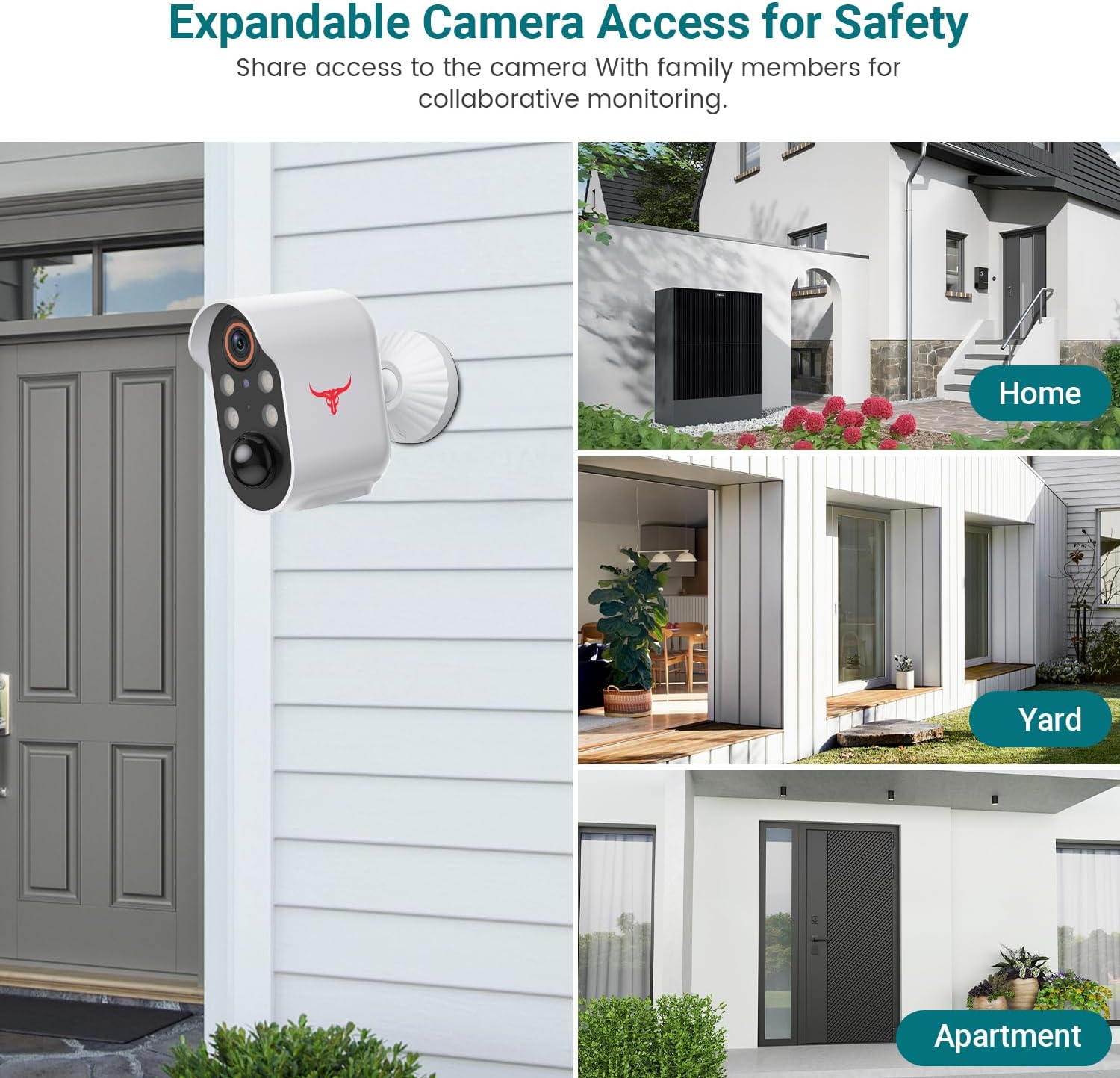 1080P Wireless Security Camera Outdoor, Battery Powered, AI Human Detection, Color Night Vision, 2-Way Audio, IP65 Waterproof, 2.4G Wi-Fi, Cloud Storage (2 Spotlights)