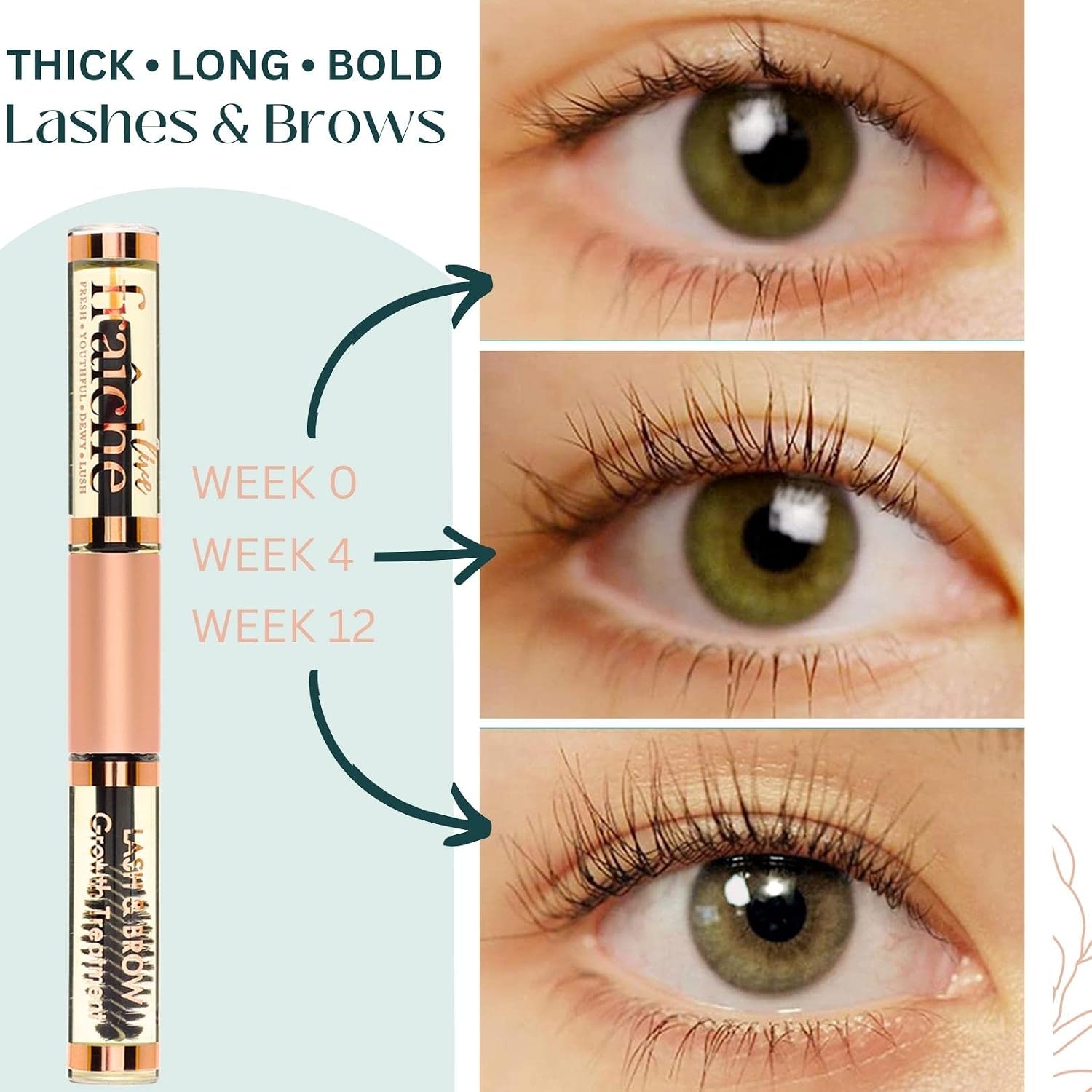 Organic Castor Oil Eyelash Growth Serum, Eyebrow Lash Serum for Hair Growth