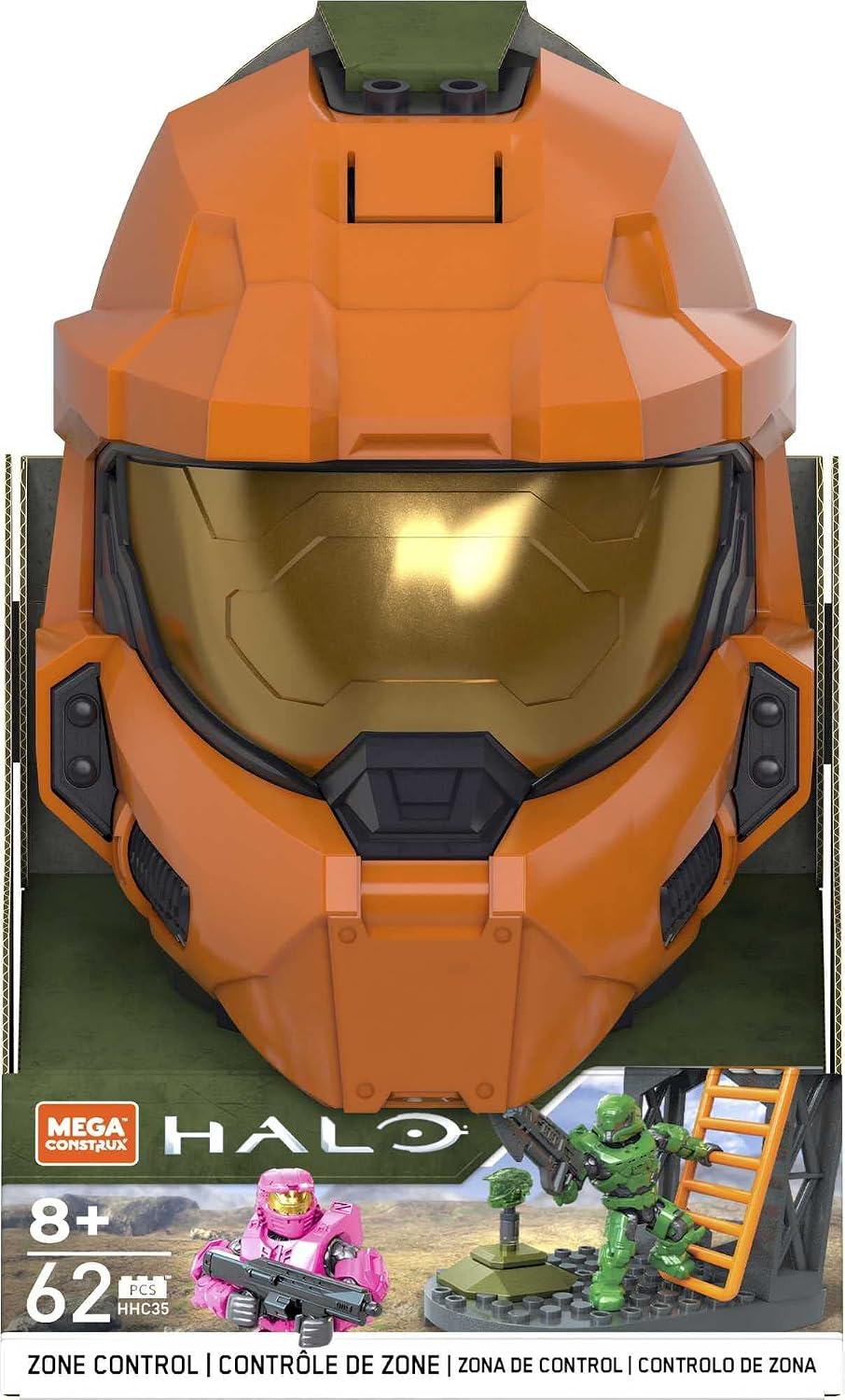 MEGA Halo Zone Control Construction Set with Spartan Helmet, Building Toys for Boys, Ages 8+