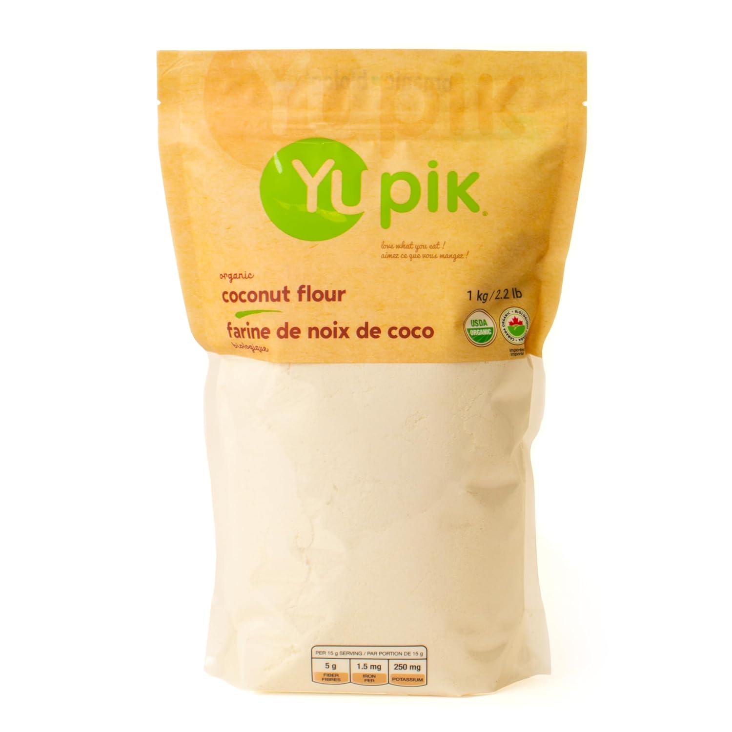 Yupik Organic Coconut Flour 2.2 lb (35.2 oz), USDA Certified, Gluten-Free, GMO-Free, Raw, Vegan, Low-Calorie, Finely Milled, Wheat Alternative & Grain Meal, Ideal for Baking & Cooking