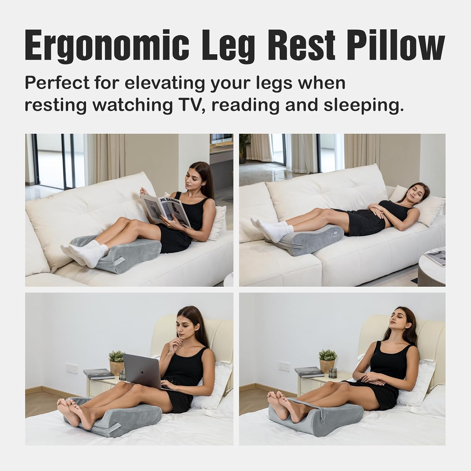 LightEase Memory Foam Leg, Knee, Ankle Foot Support and Elevation Pillow for Surgery Recovery
