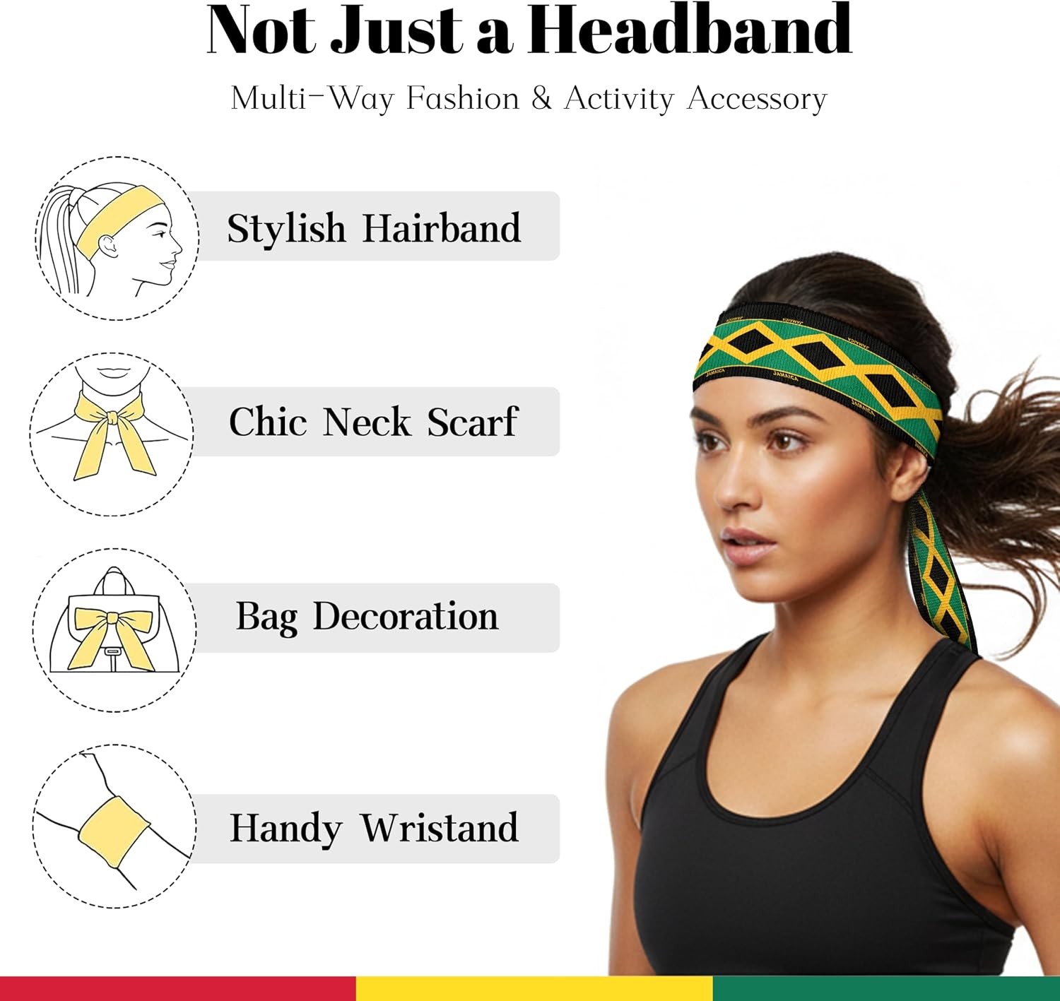 Tie Headbands for Men Women,Pattern Gymwrap,Gym Workout Adjustable Non-Slip Sweatbands for Running,40 X 2.4In