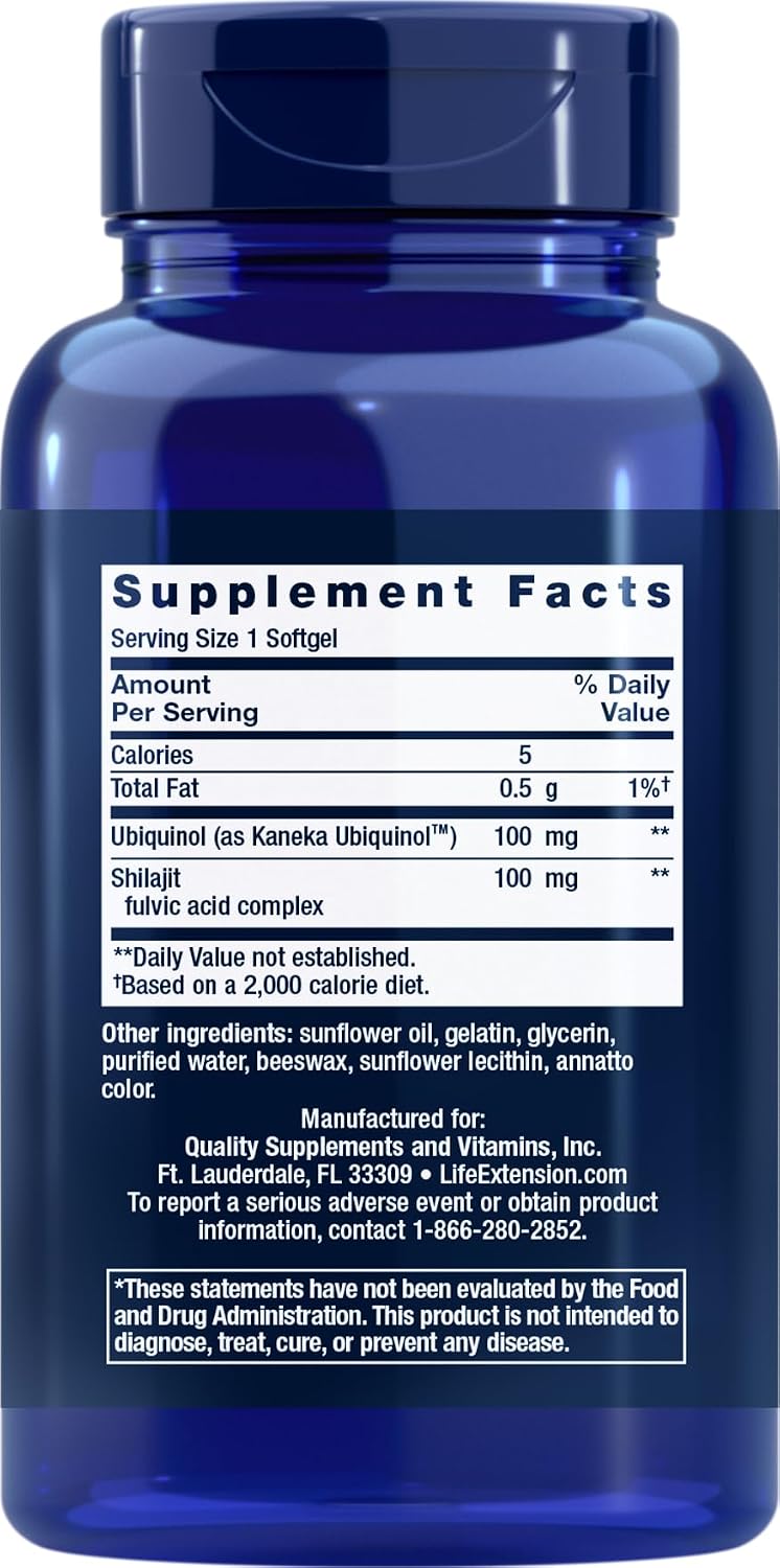 Life Extension COQ10 Super Ubiquinol 100mg 90 Count (Pack of 2) with Enhanced Mitochondrial Support