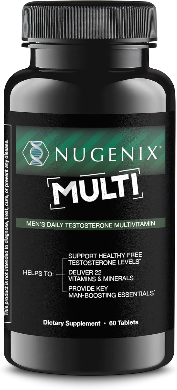 Nugenix Multivitamin for Men, Overall Health and Testosterone Support, 60ct | Balance Cortisol, Nitric Oxide, Blood Flow, Boost Testosterone