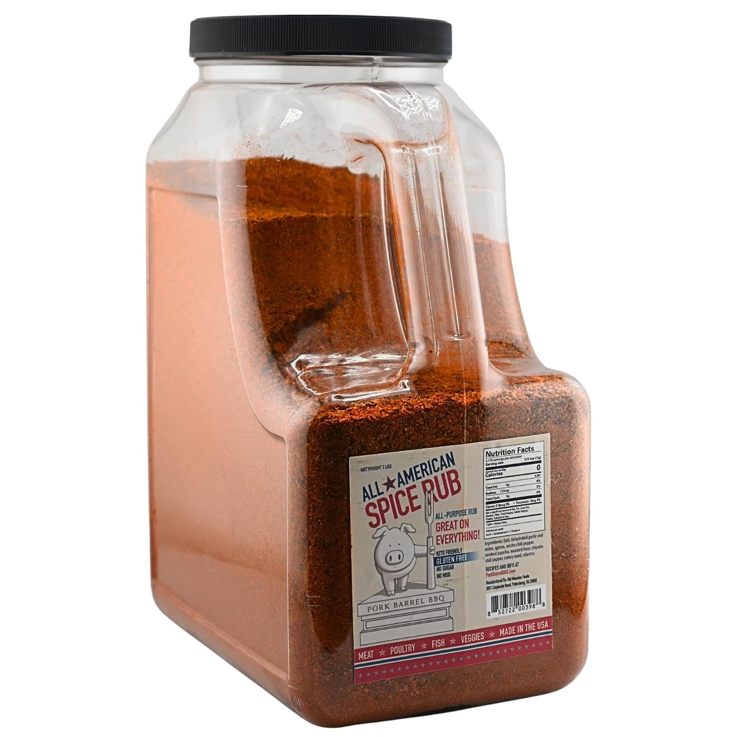 Pork Barrel BBQ All-Purpose BBQ Seasoning & Rub | Sugar-Free, Gluten-Free, MSG-Free | All American BBQ Seasoning for Chicken, Beef & Pork – 22oz Jar