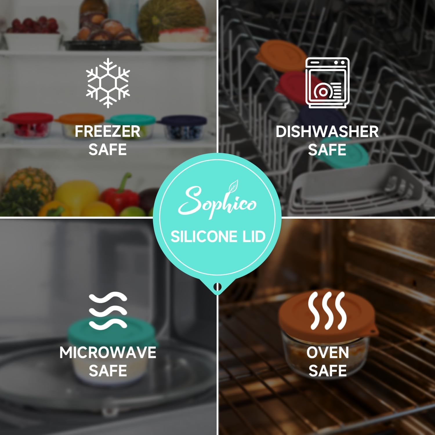 SOPHICO 1 Cup Round Silicone Replacement for Pyrex & Anchor Hocking 7202-PC