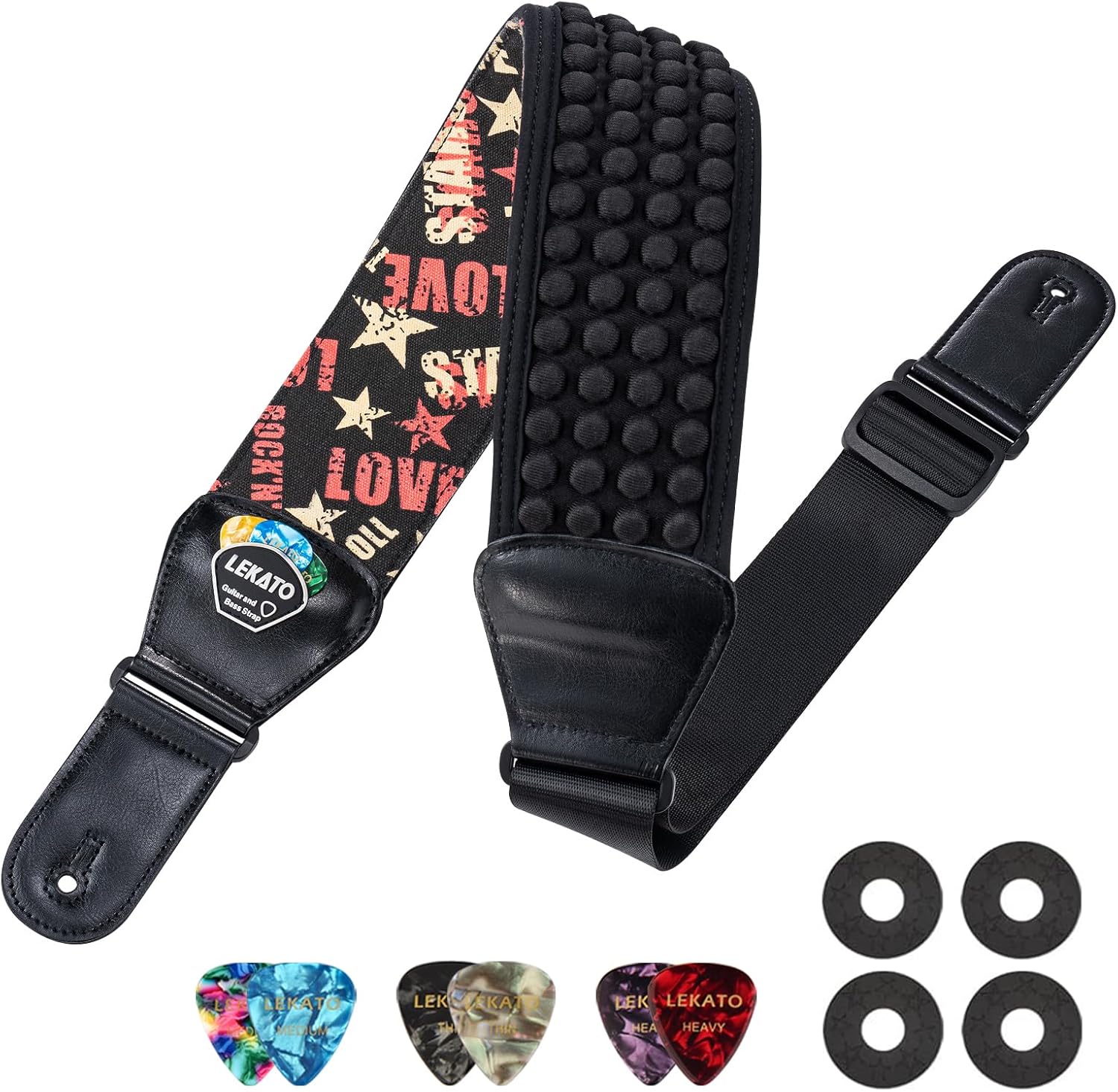 LEKATO Guitar Straps for Electric Guitar Bass