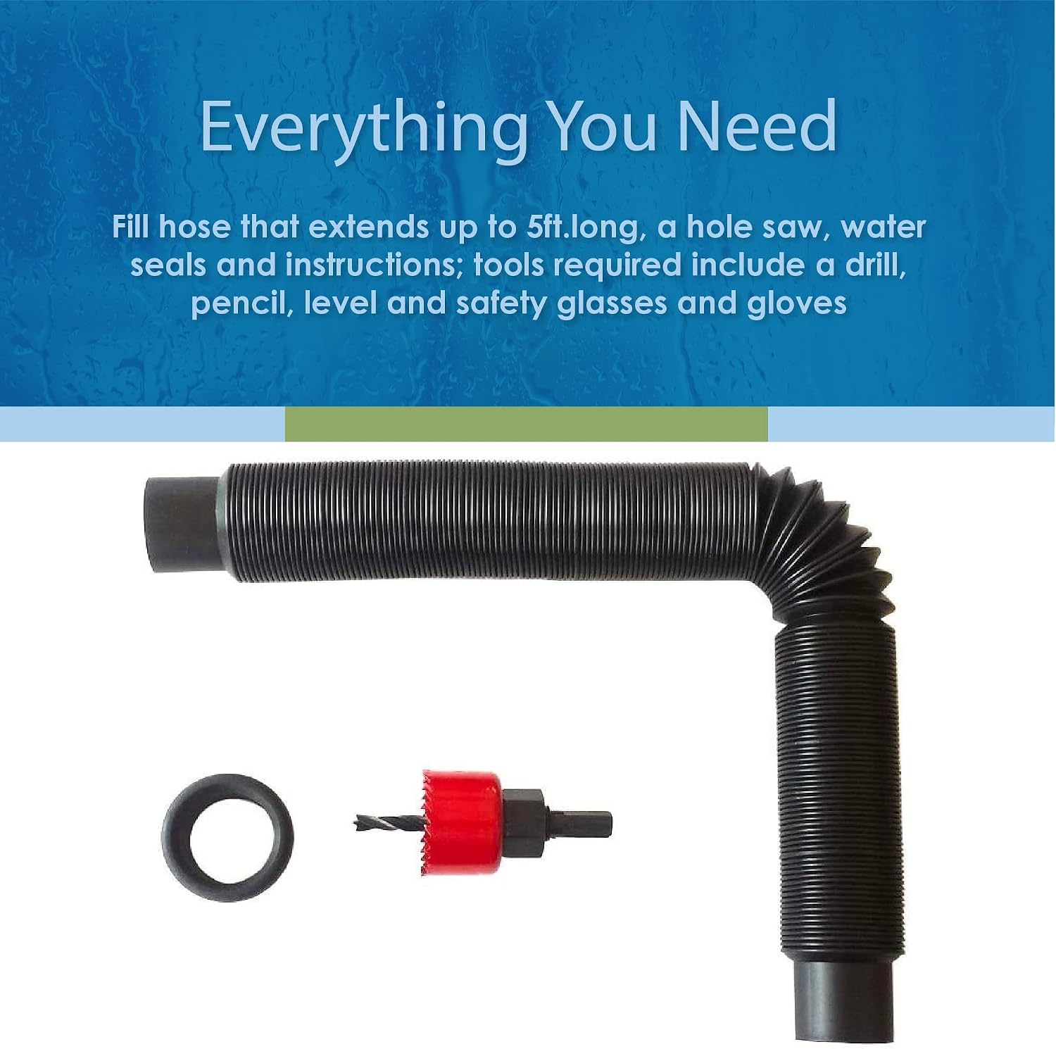 EarthMinded Rain Barrel Overflow Kit - Divert Water Away From Full Rain Barrels and Your Home - This Rain Barrel Link Kit Extends to 5 Feet and