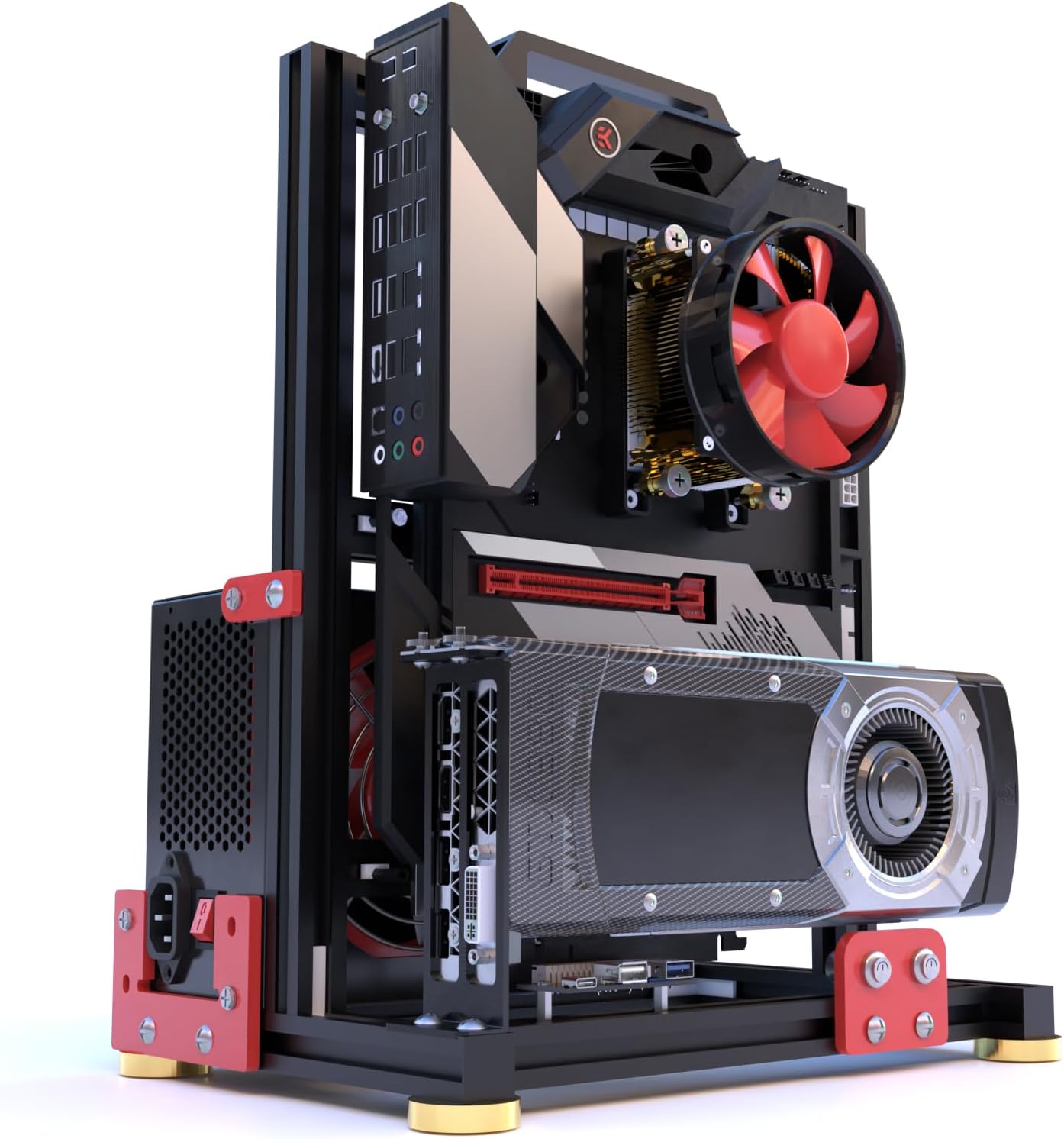 DIY Aluminium Pc Open Case Computer Chassis Test Bench Support Water Cooling Support Server Chassis Support Itx Matx ATX Eatx (2.M-ATX)