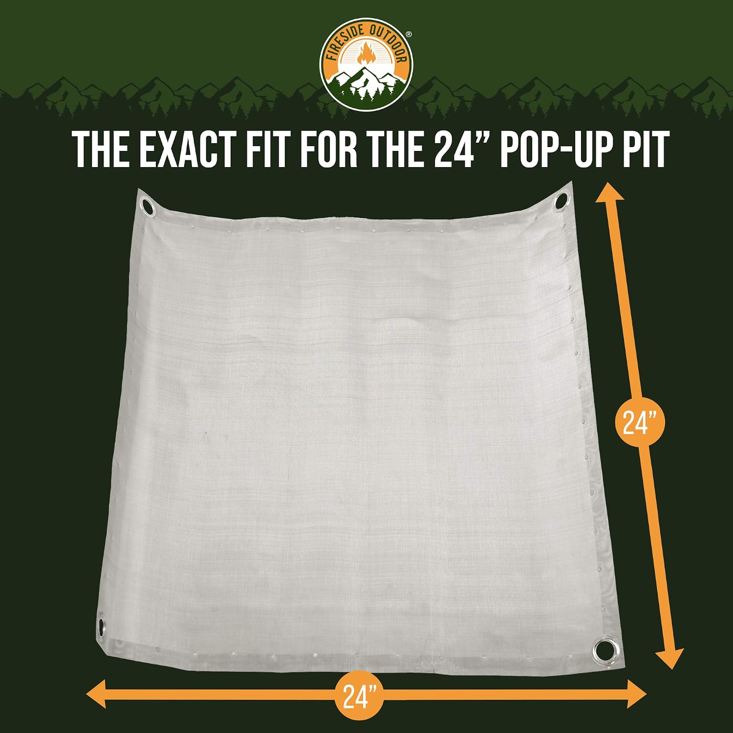 Fireside Outdoor Pop Up Pit Replacement Mesh 24"x24" for Small Portable Fire Pit Wood Burning, Campfire Pits, Mesh Firepit, Camping Fire Pits Portable