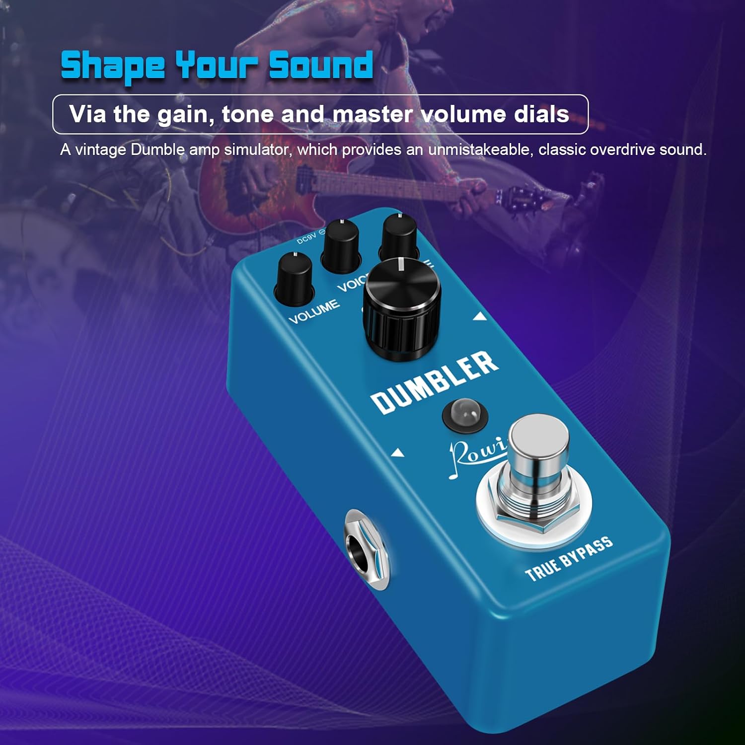 Vintage Vacuum Bluesy Guitar Effect Pedal,Electric Guitar Effect Sound Low Key Mild Clipping
